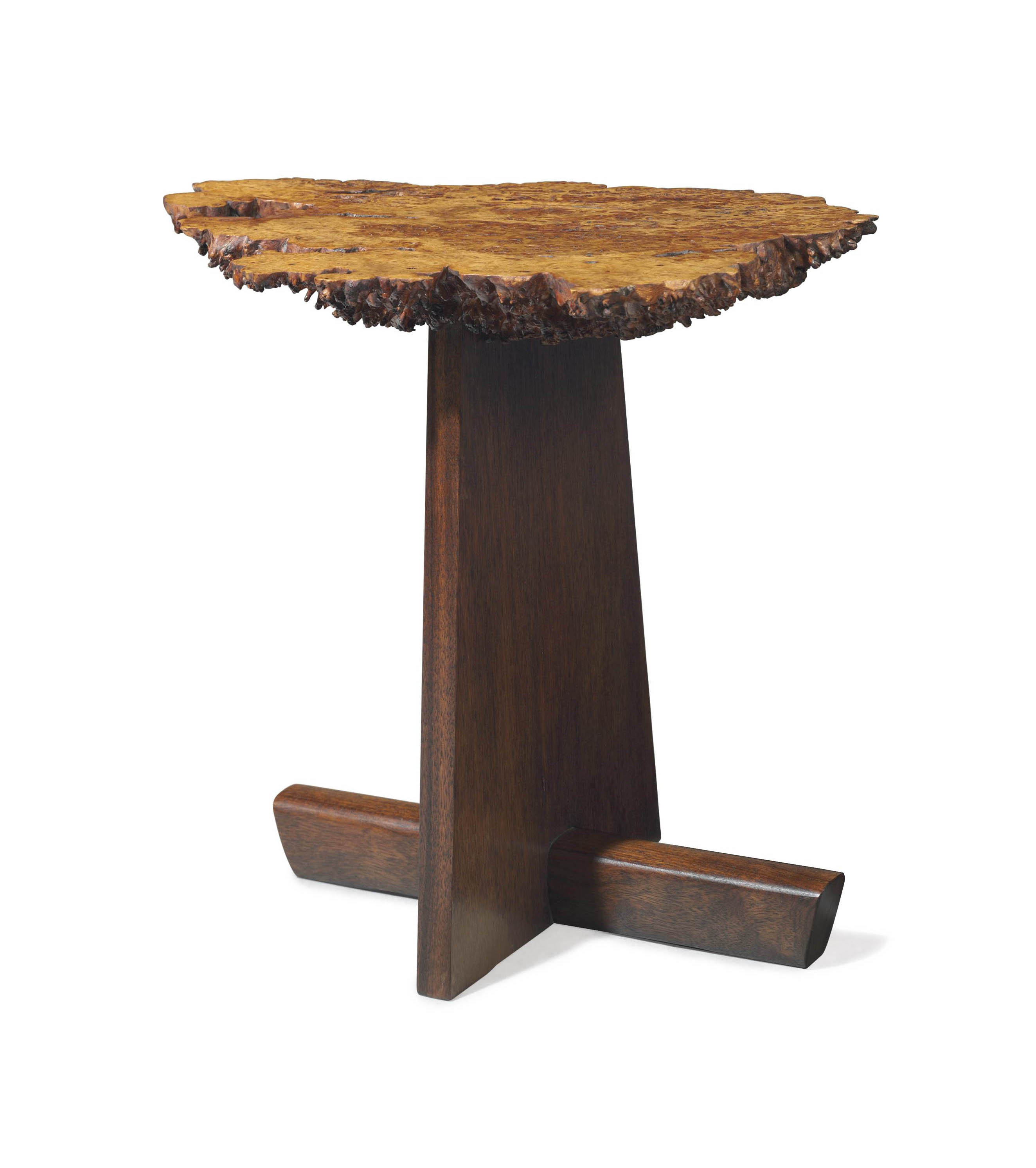 NAKASHIMA (19051990) , A BURL OAK AND WALNUT 'MINGUREN' SIDE