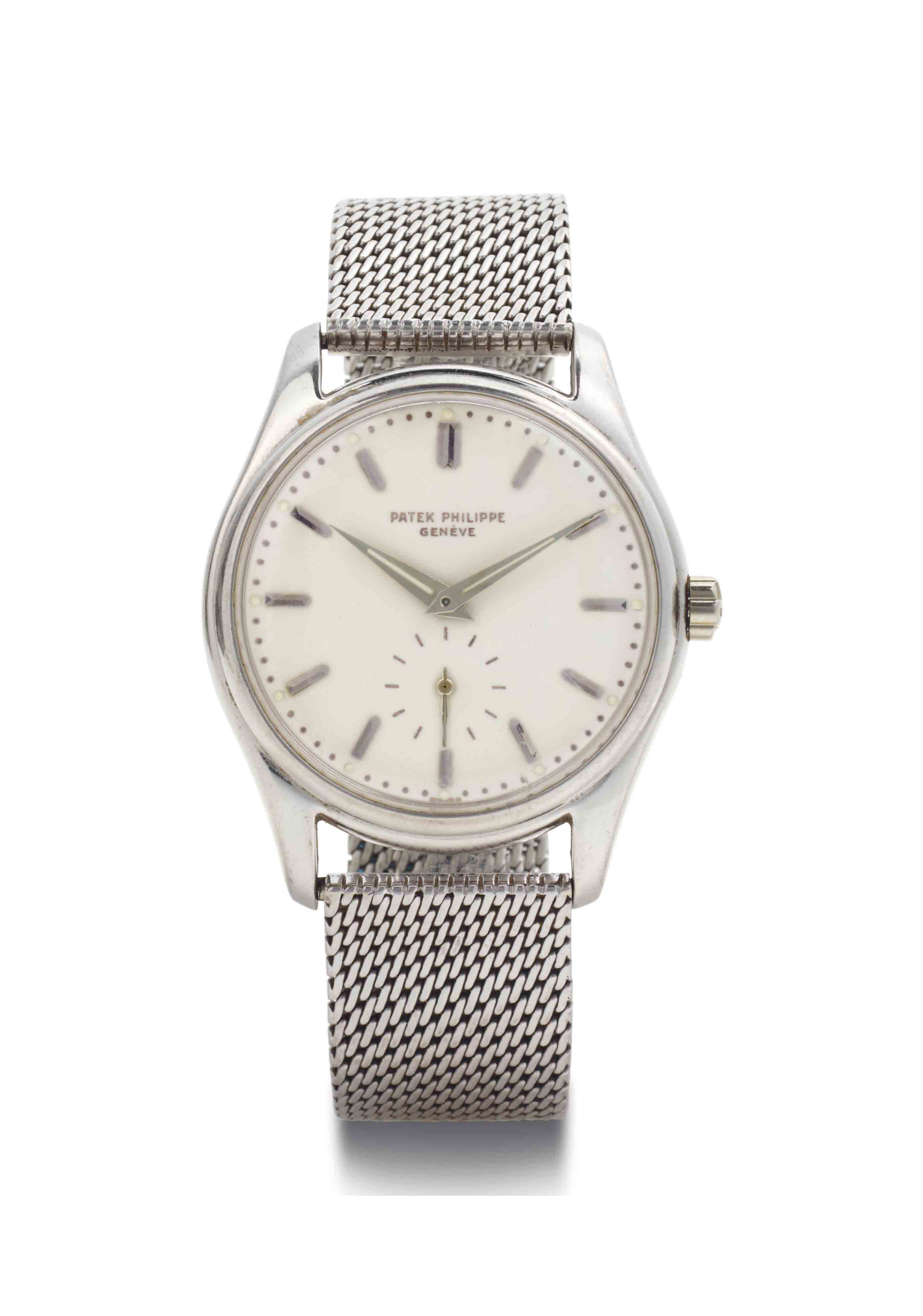 Patek Philippe A Rare 18k White Gold Automatic Wristwatch With Enamel Dial Luminous Indexes And Hands The scarce patek philippe 18k gold reference 2526 is a vintage automatic wrist watch with rare porcelain enamel dial produced circa 1950s. patek philippe a rare 18k white gold
