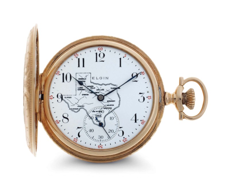 Elgin National Watch. A Fine And Rare MultiColored 14k Gold Hunter