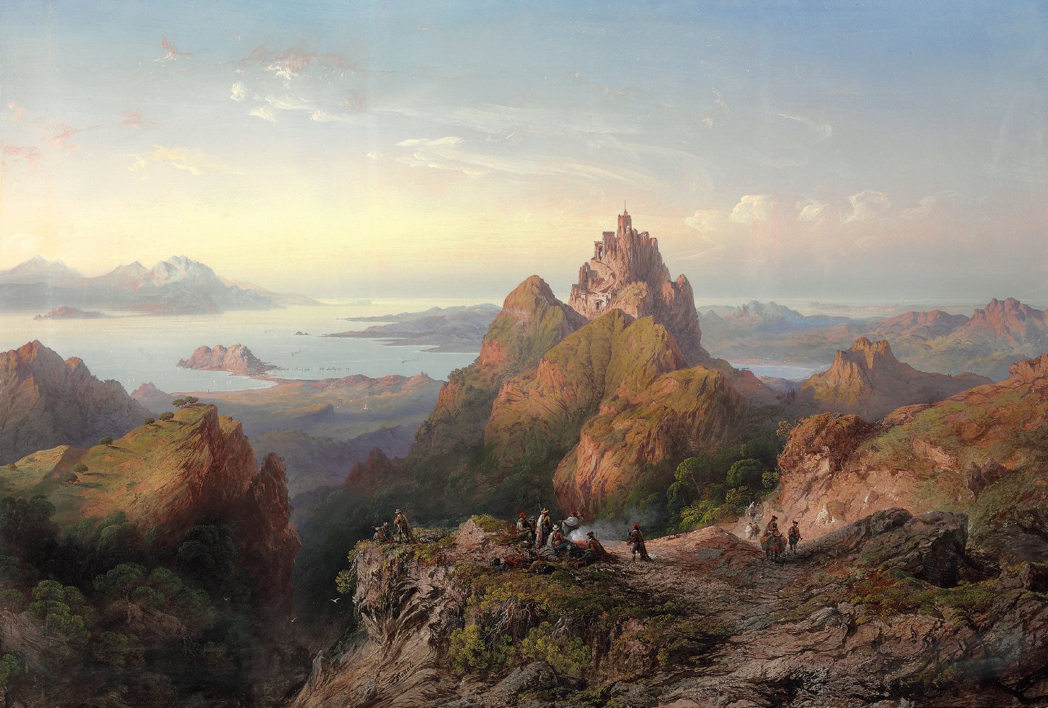 Carlo Bossoli Lugano 1815 1884 Turin A View Of The Genoese Fortress 