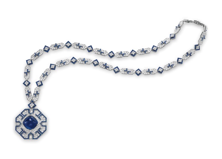 A sapphire and diamond sautoir, by Bulgari. Sold for $5,906,500 on 13 December 2011 at Christie’s in New York