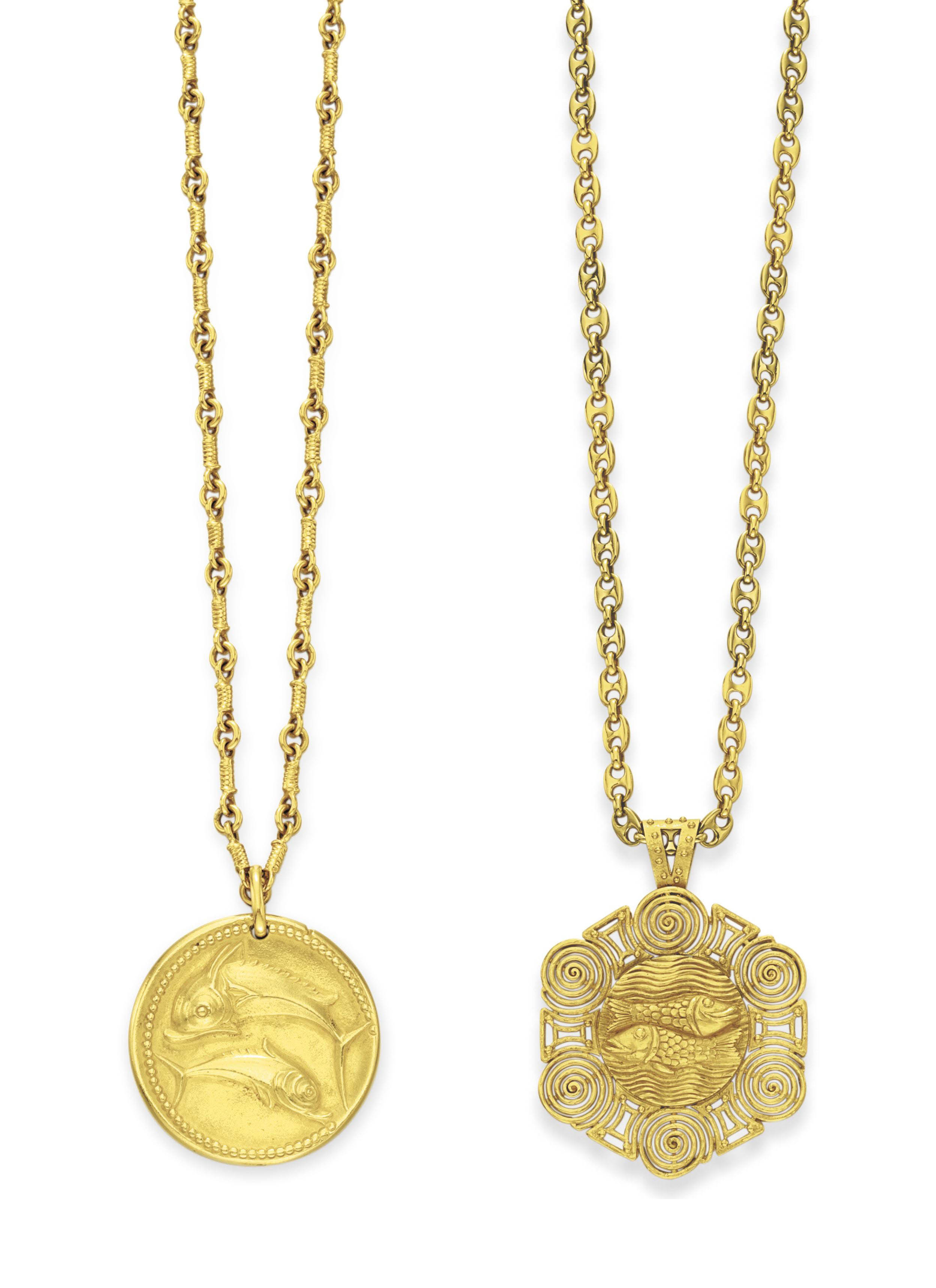 TWO GOLD ZODIAC PENDANTS, BY VAN CLEEF & ARPELS Christie's