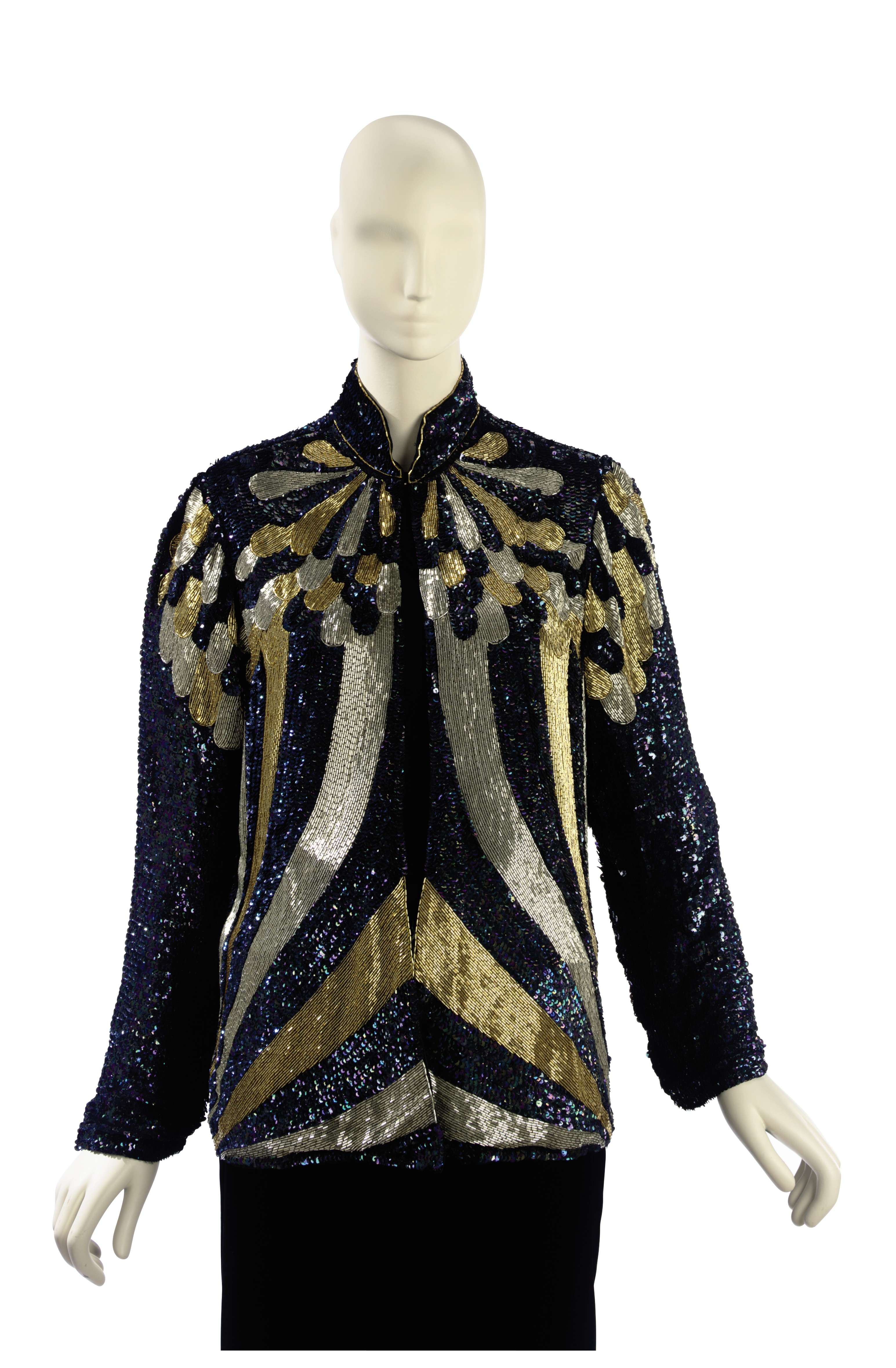 blue evening jacket