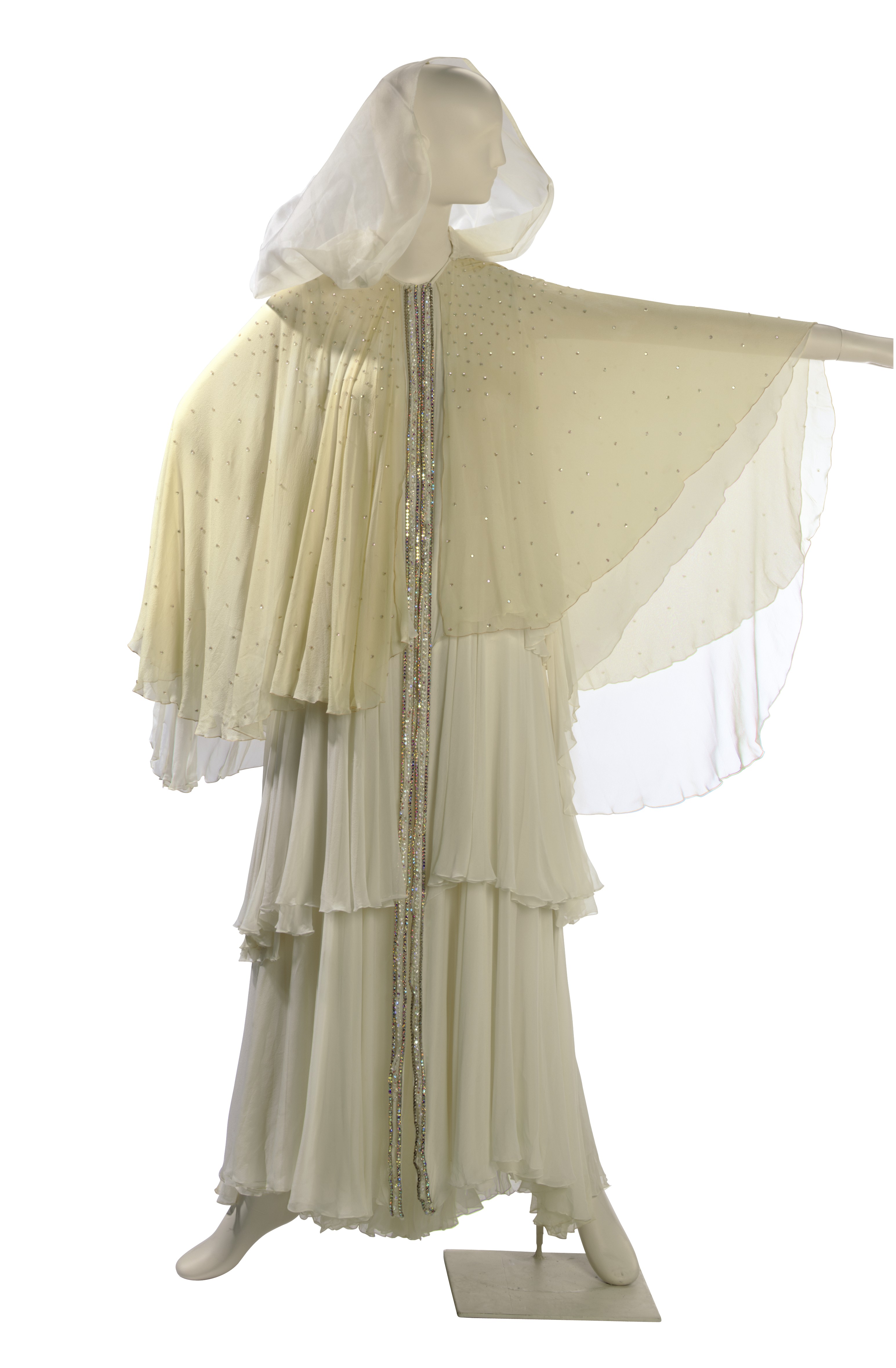 cream chiffon cape