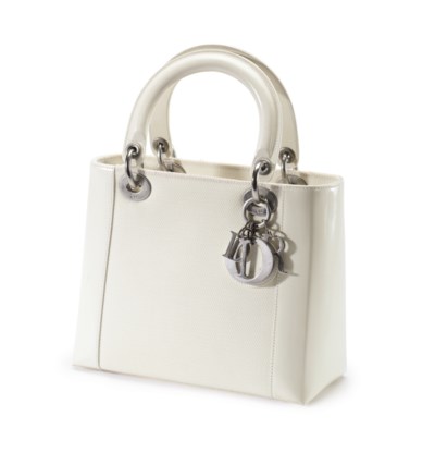 cream patent bag