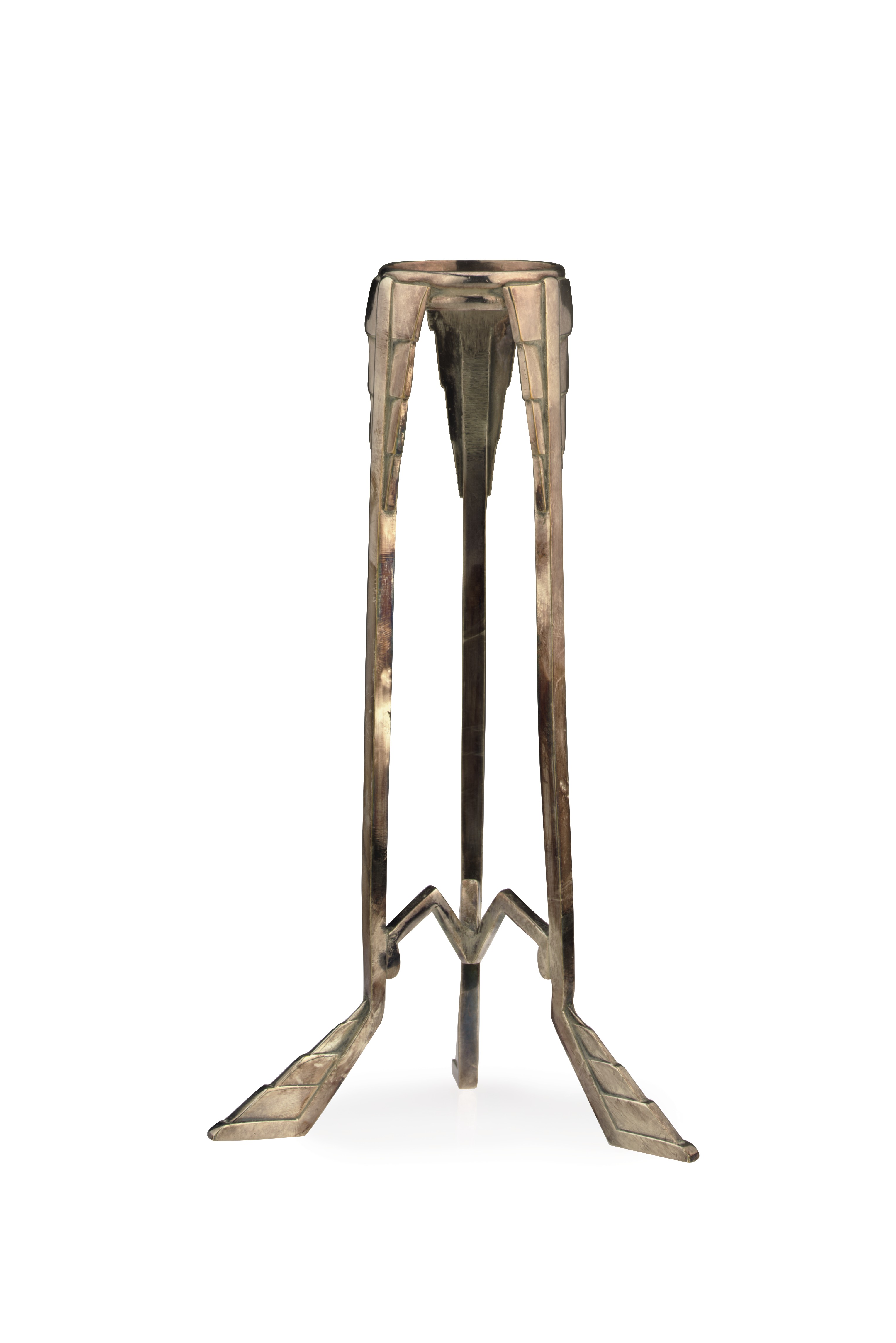 CONTINENTAL , A SILVEREDMETAL TALL TRIPOD VASE STAND, 20TH CENTURY Christie's