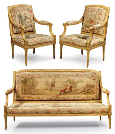 MOBILIER DE SALON D'EPOQUE LOUIS XVI , ESTAMPILLE DE ...