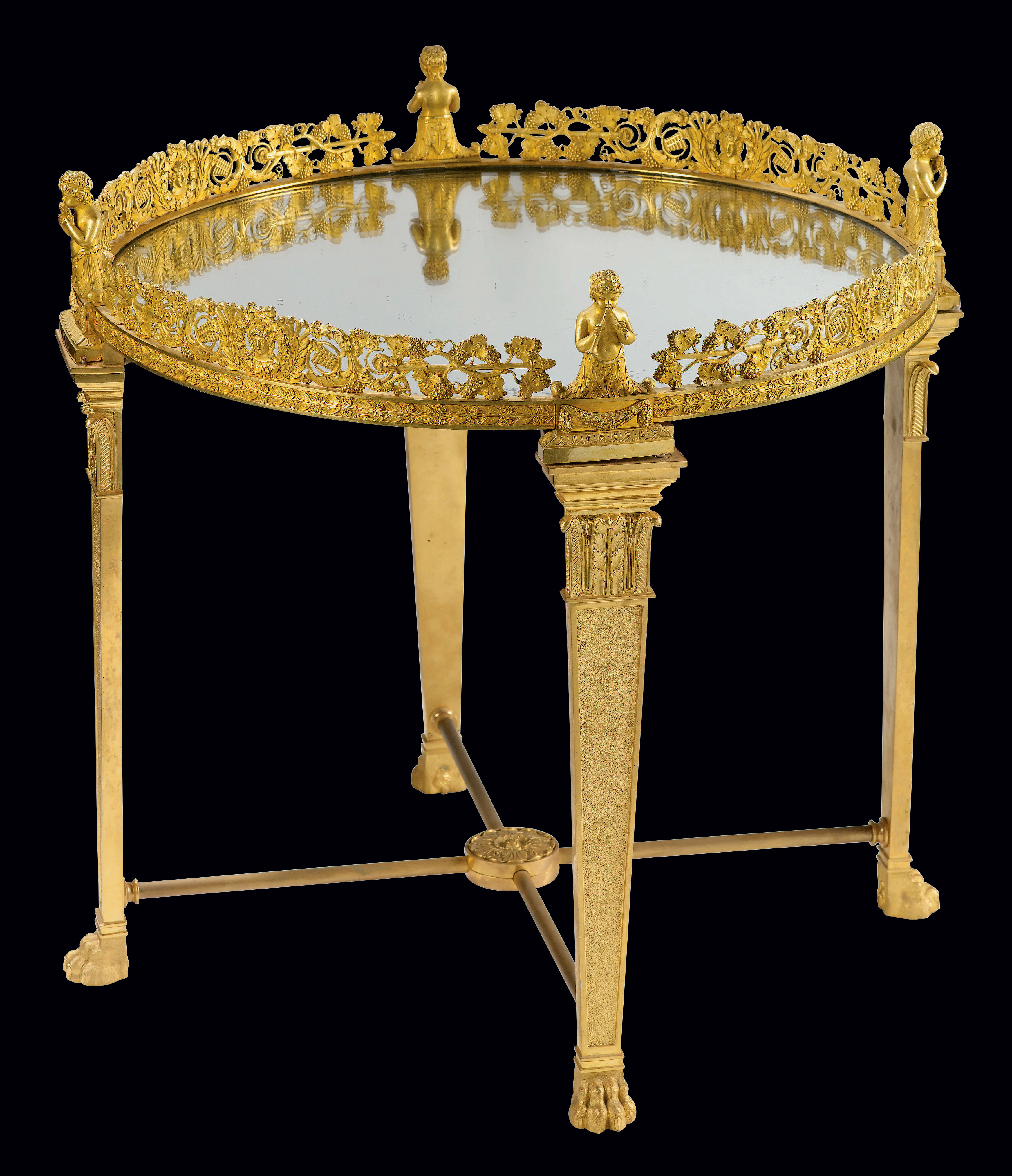 SURTOUT DE TABLE D'EPOQUE EMPIRE , VERS 1800, MONTE EN TABLE BASSE