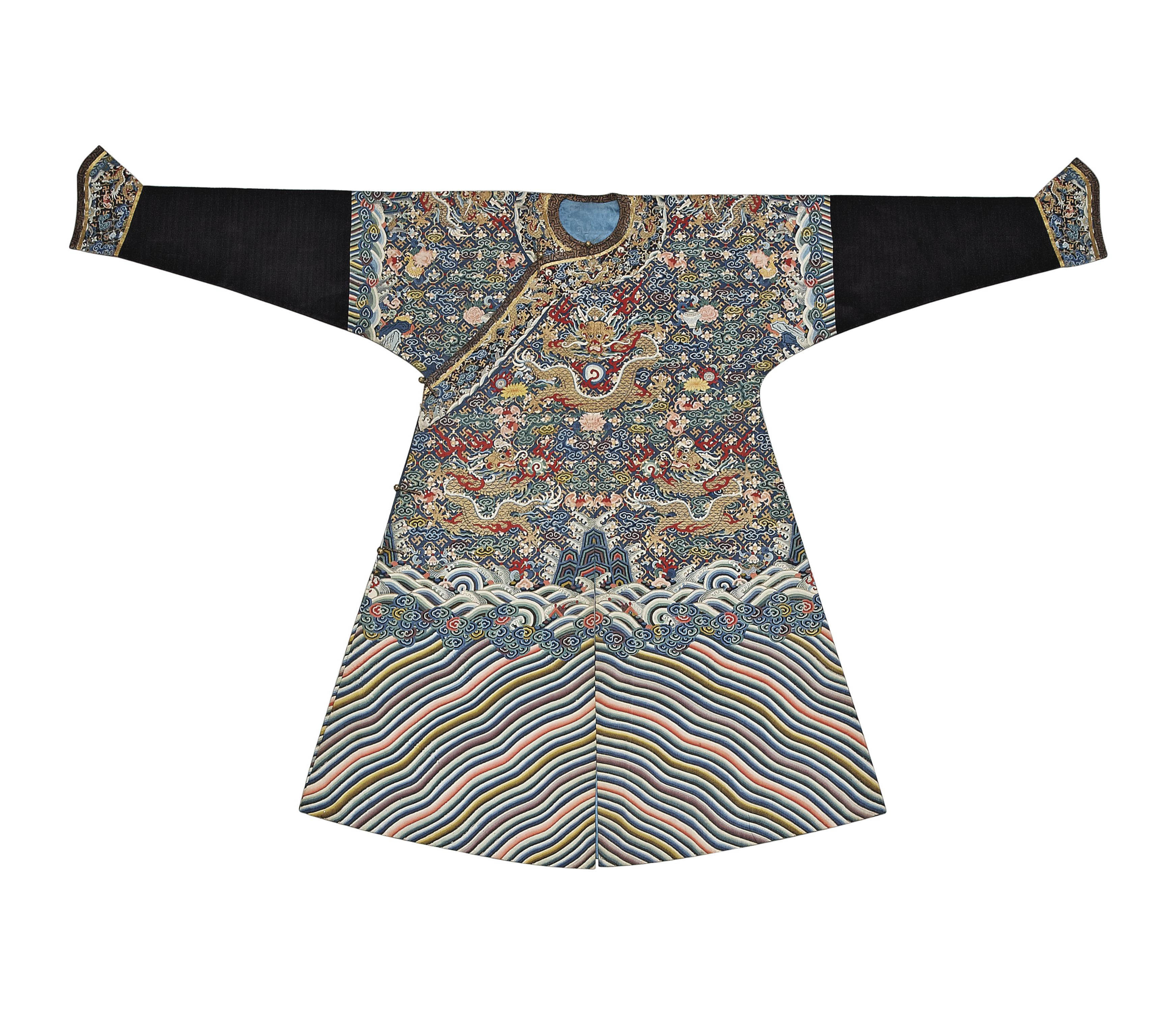 清十九世紀刺繡風憲官獬豸補子, AN EMBROIDERED (WORKED IN PEKING