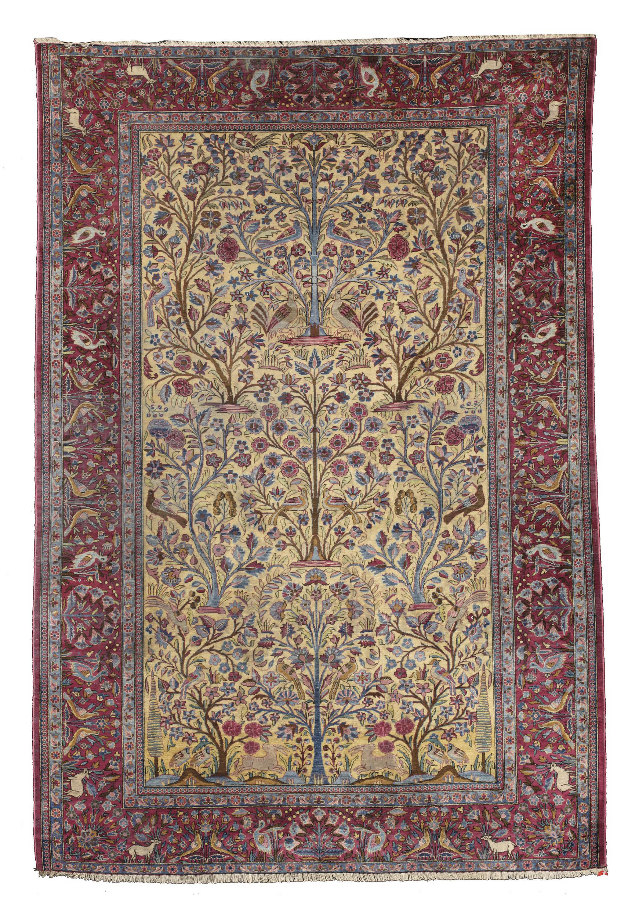 A KASHAN SILK RUG , CIRCA 1920 | Christie's