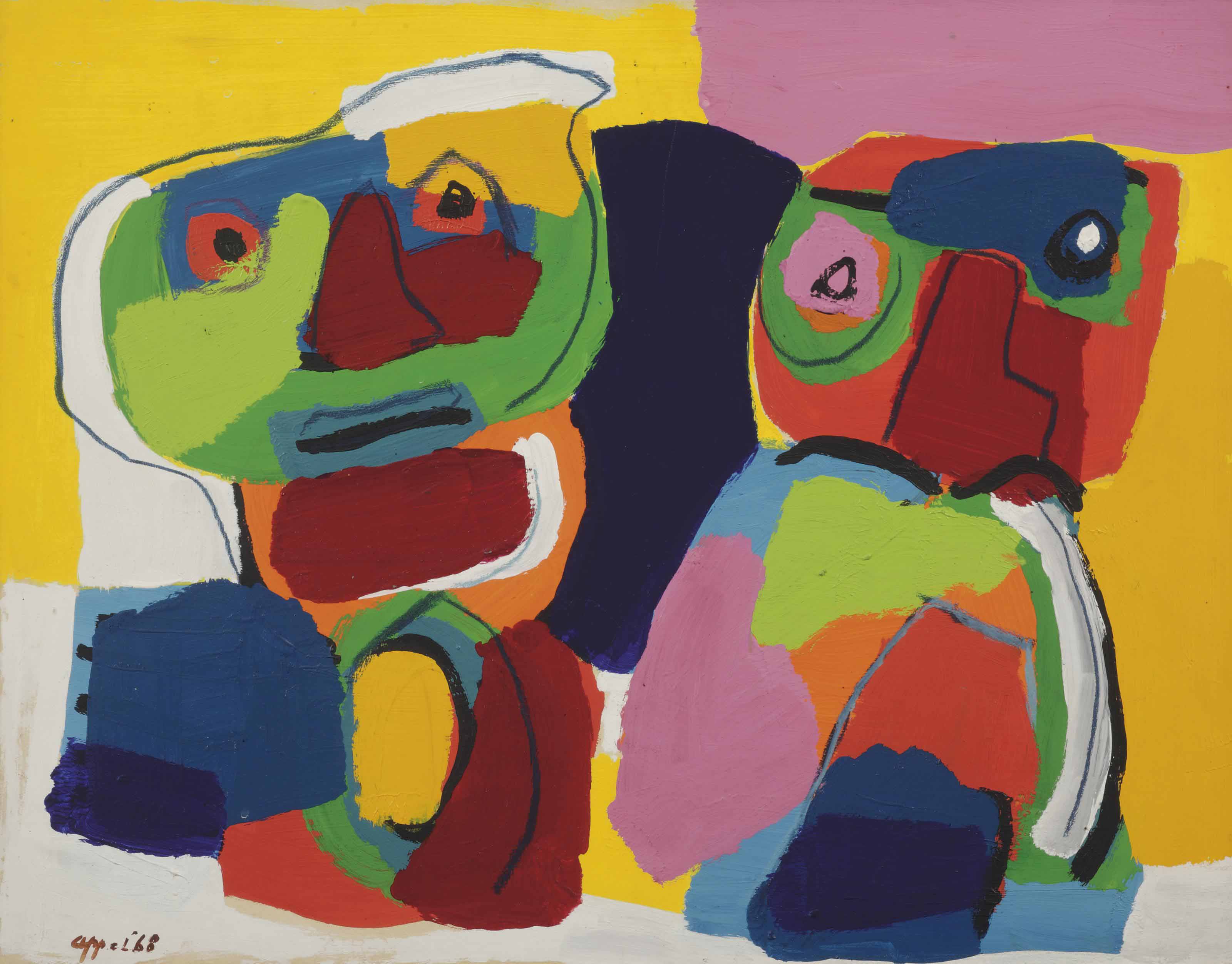 karel appel two figures