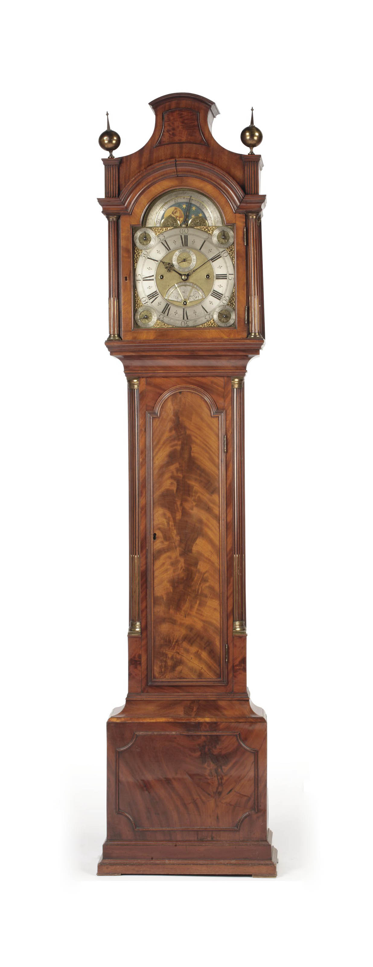An English mahogany musical longcase clock