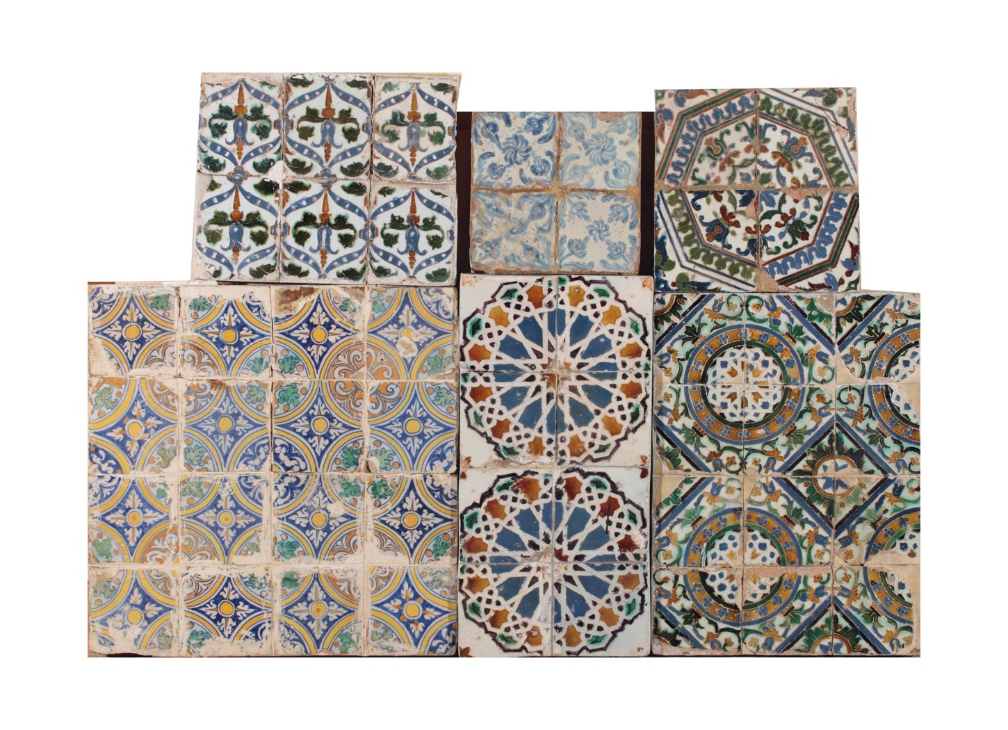A collection of seven Spanish tile panels , 16TH 17TH CENTURY Christie's