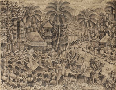Ida Bagus  Made Terang 1915 1999 Dancing in front of 