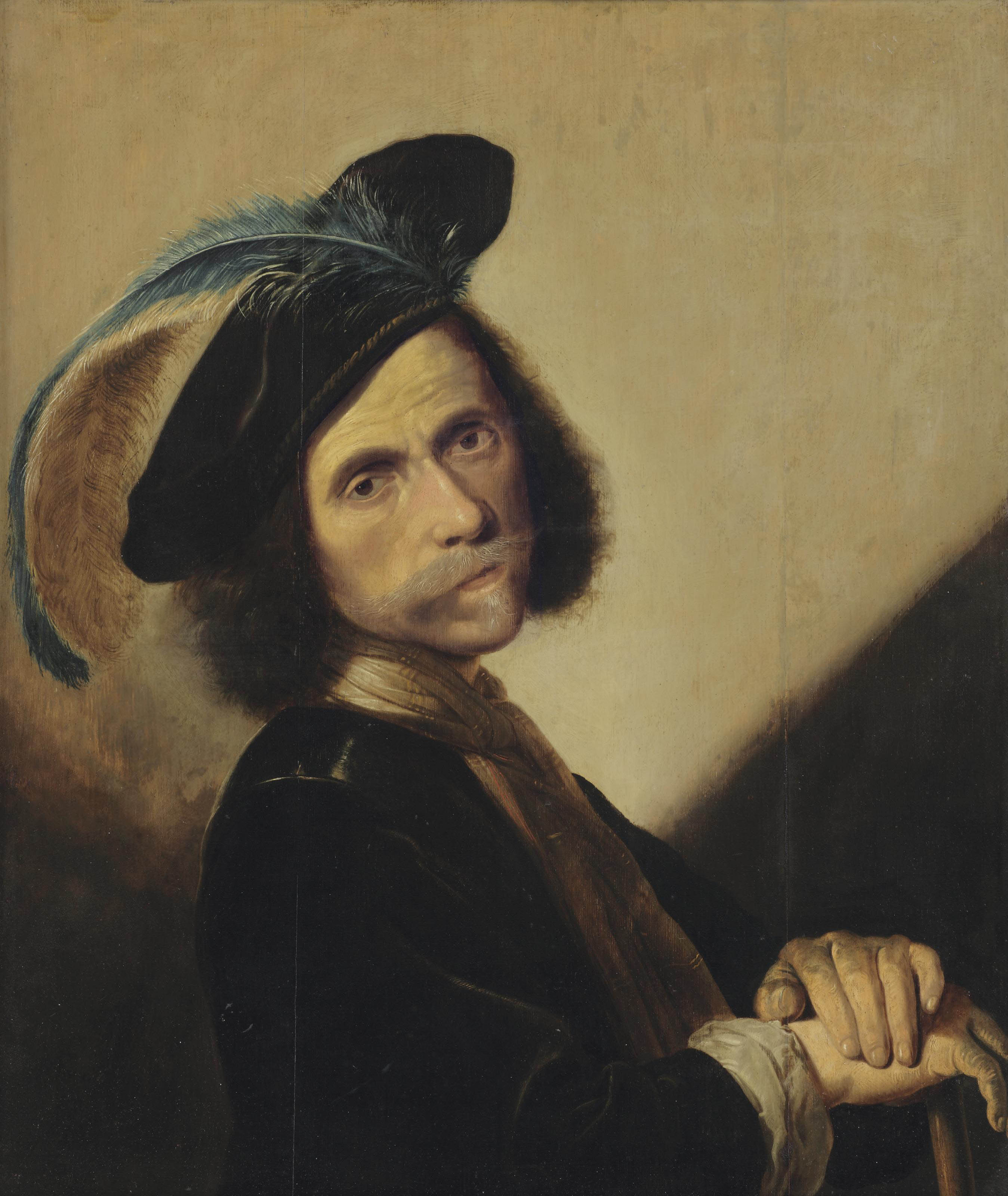 Dutch School 17th Century Portrait Of A Moustachioed Man Bust