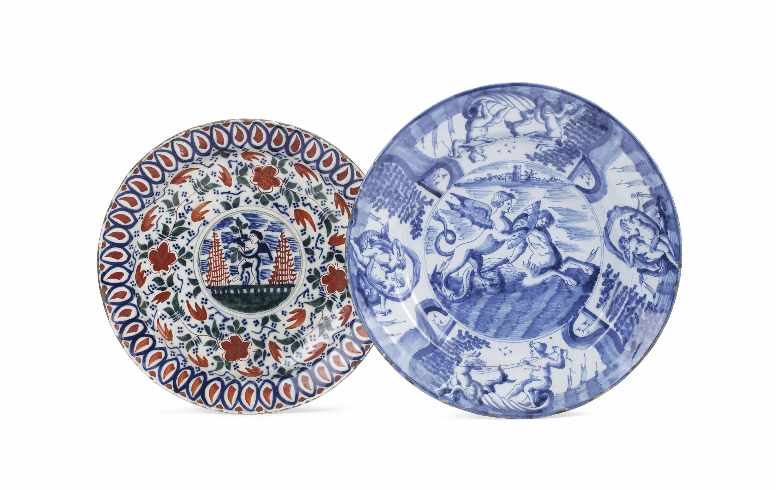 Two Dutch Delft dishes