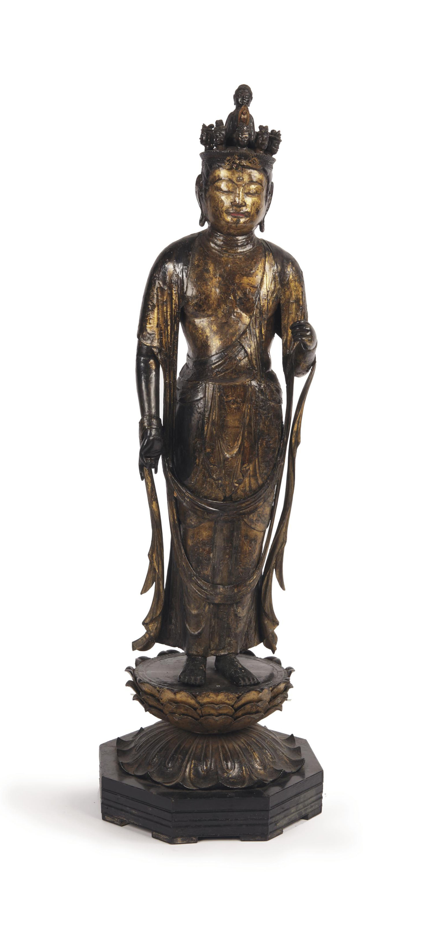 A Japanese gilt-wood figure of Kannon , CIRCA 16TH CENTURY