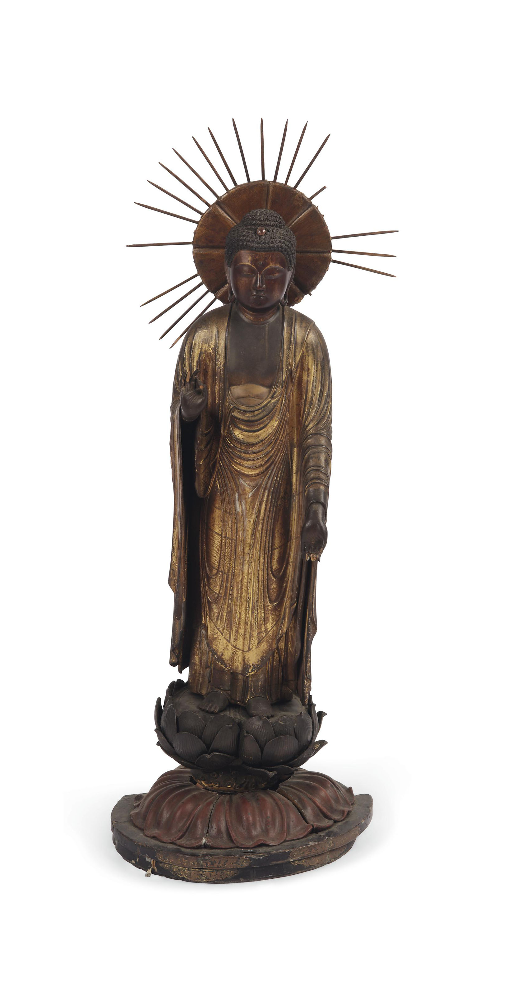 A Japanese gilt-wood figure of Kannon , CIRCA 16TH CENTURY