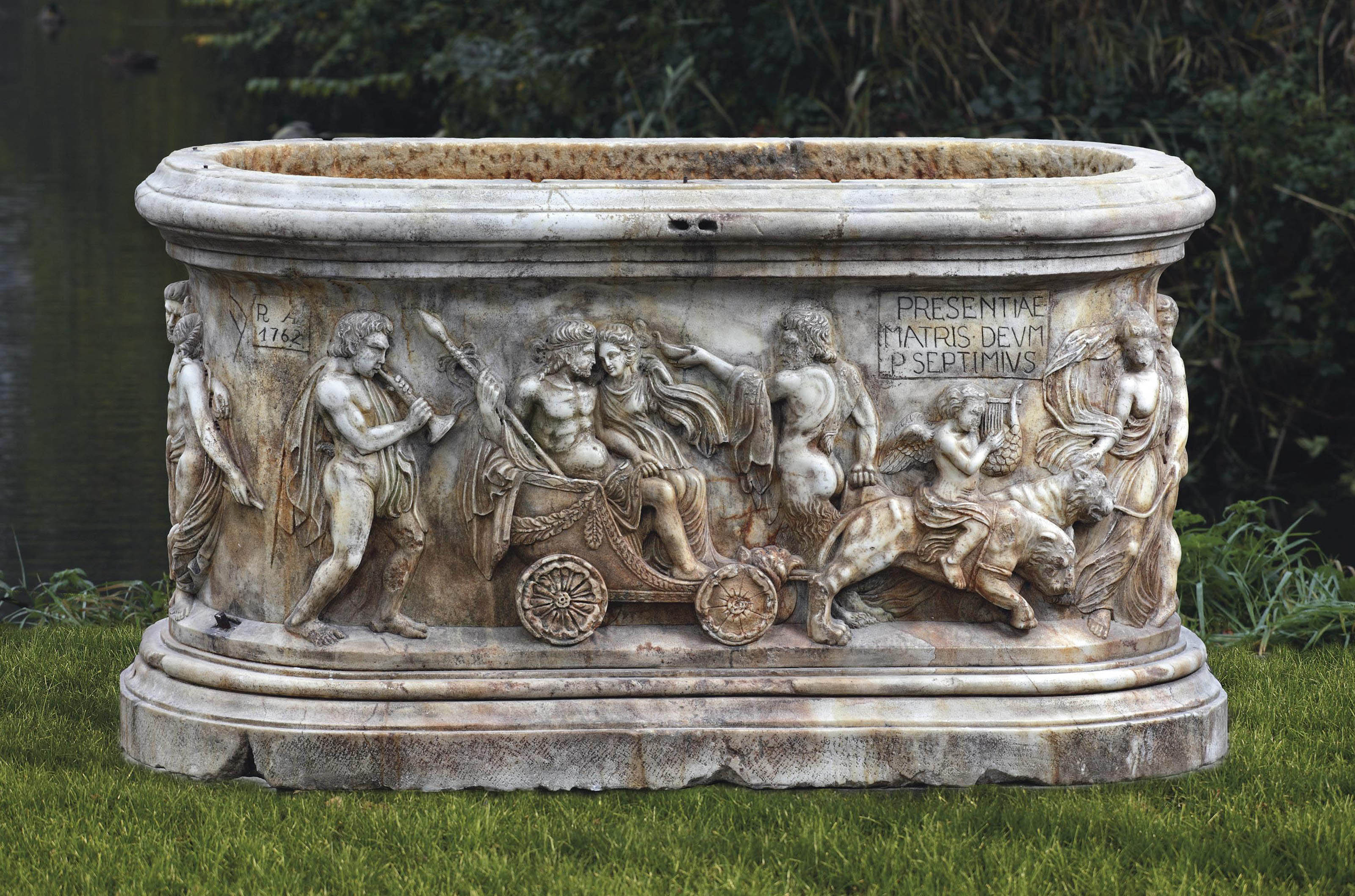 A large carved marble planter Christie's