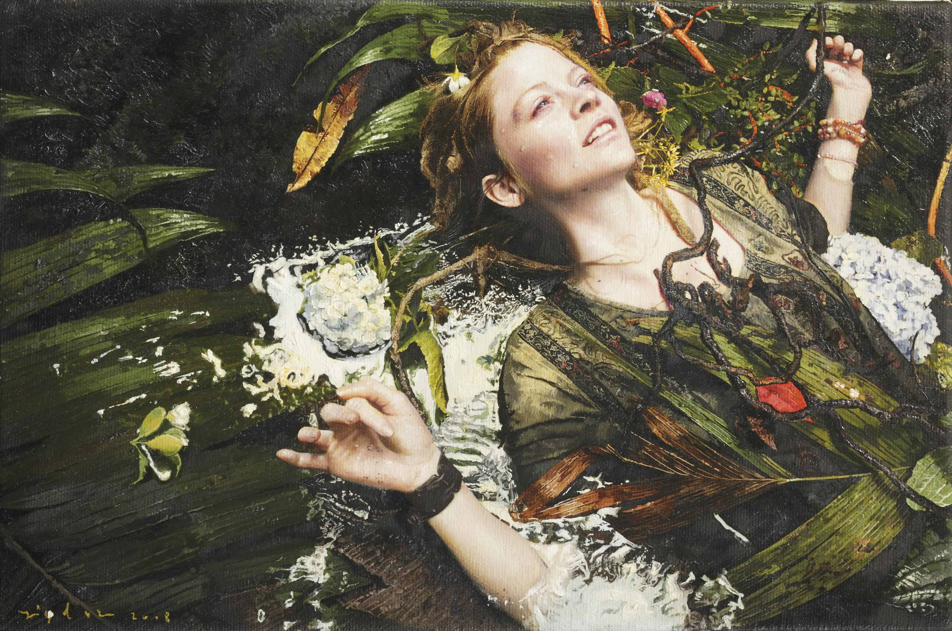 Yigal Ozeri (b. 1958) , Untitled; Priscilla in ecstasy