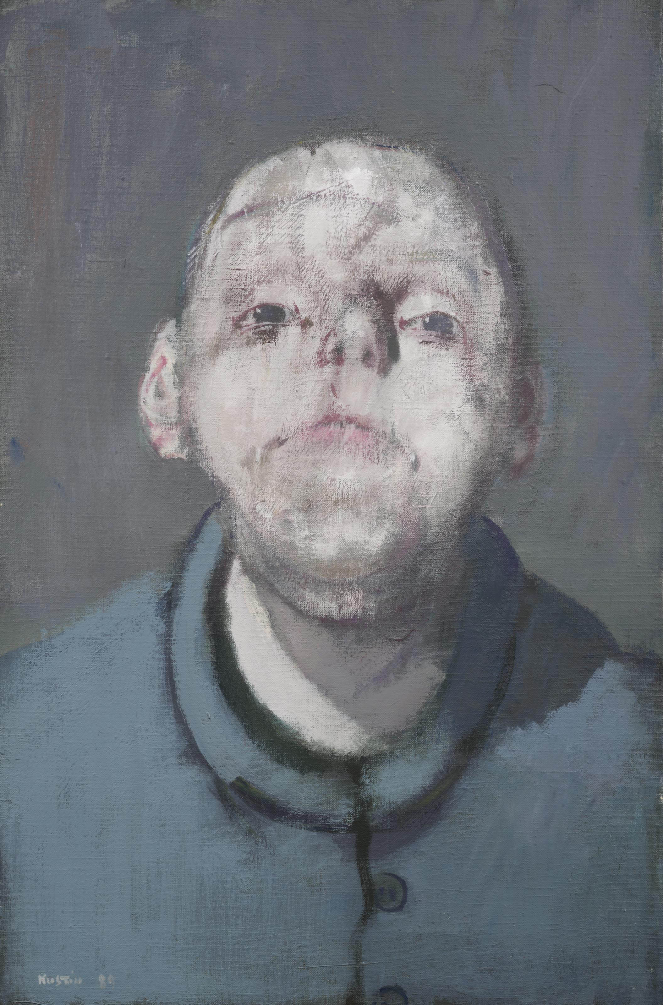 Jean Rustin (b. 1928) , Portrait en veste bleu | Christie's