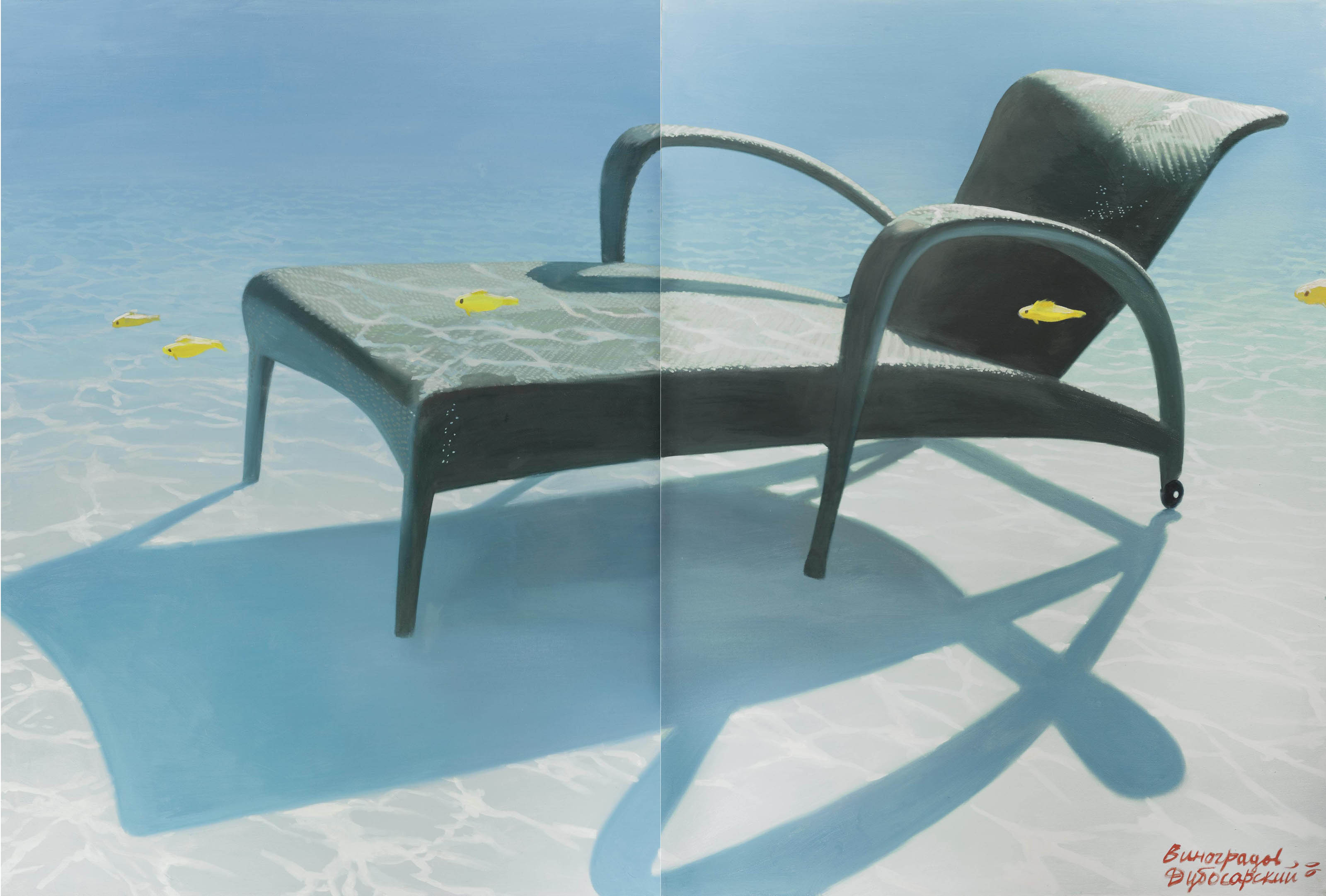 Vladimir Dubossarsky &amp; Alexander Vinogradov, Black (a diptych), 2006. 195 x 290 cm (overall). Sold for &euro;32,200 on 18 September 2012 at Christie&rsquo;s in Amsterdam