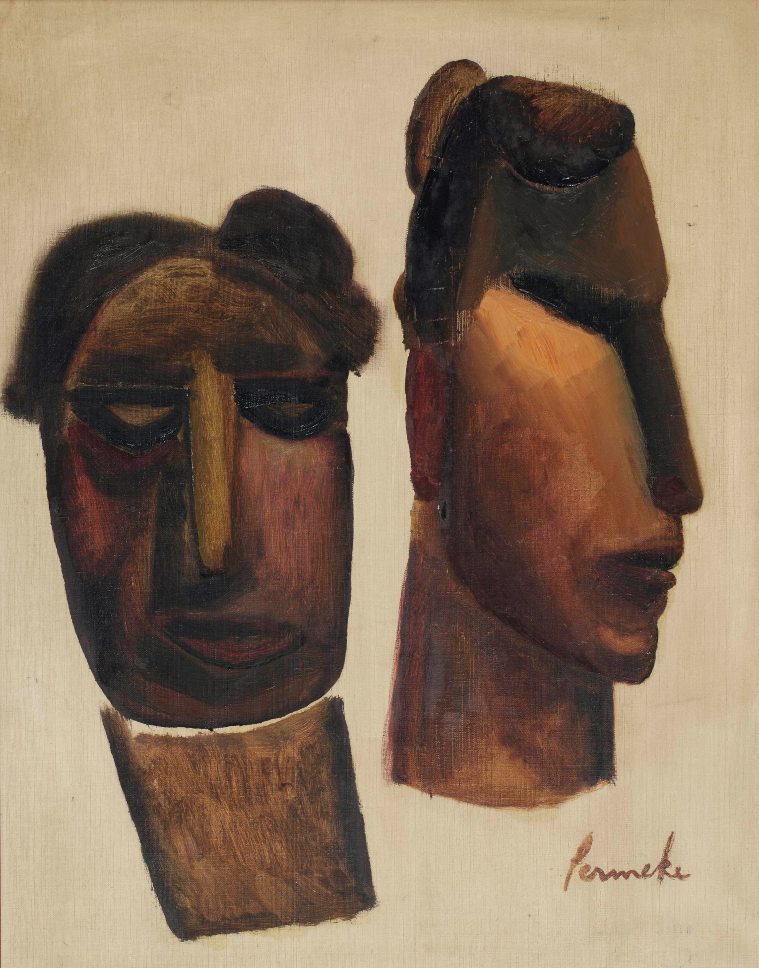 Constant Permeke (1886-1952) , Primitive heads | Christie's