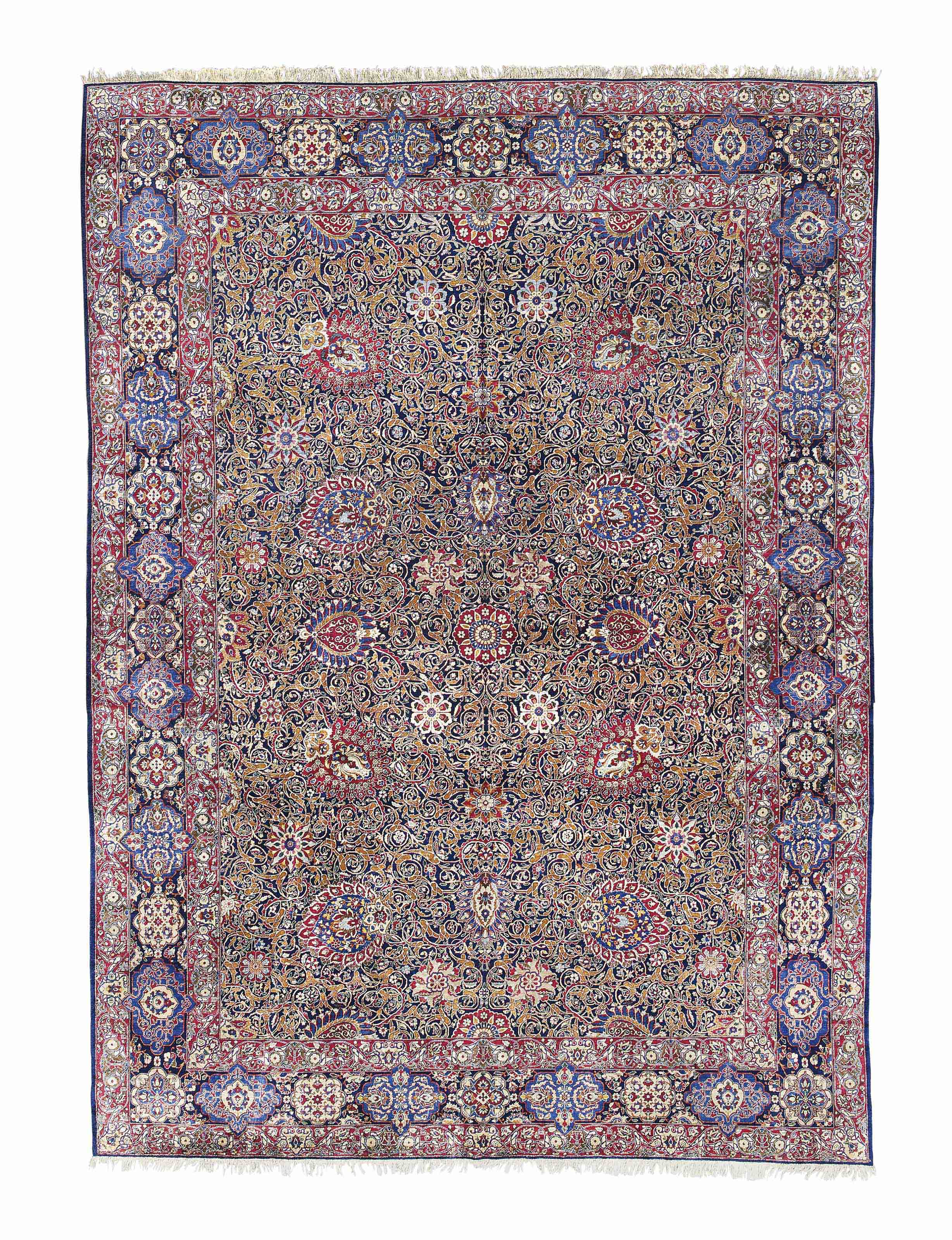 A SILK KASHAN CARPET