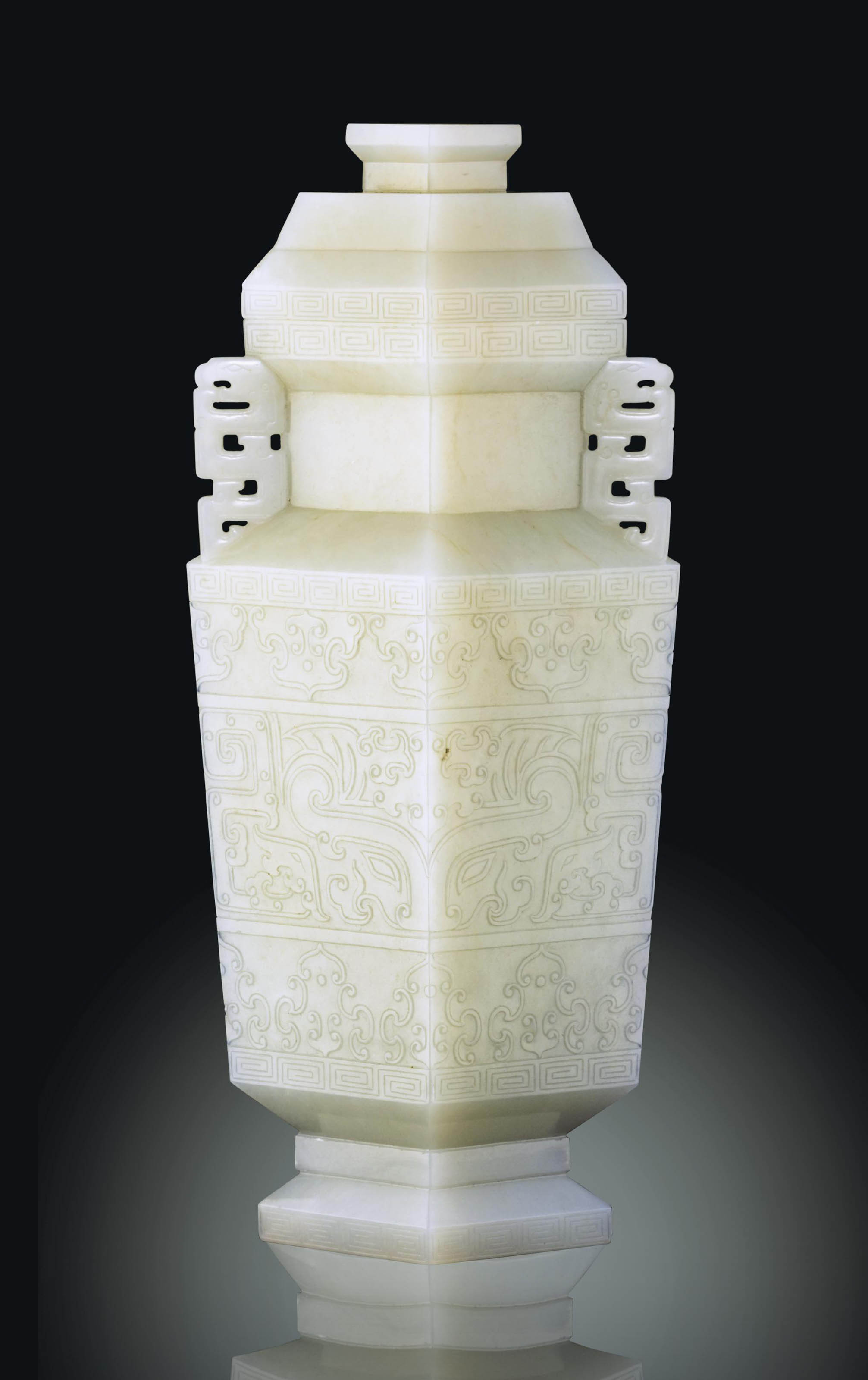 A WHITE JADE VASE AND COVER , 18TH CENTURY Christie's