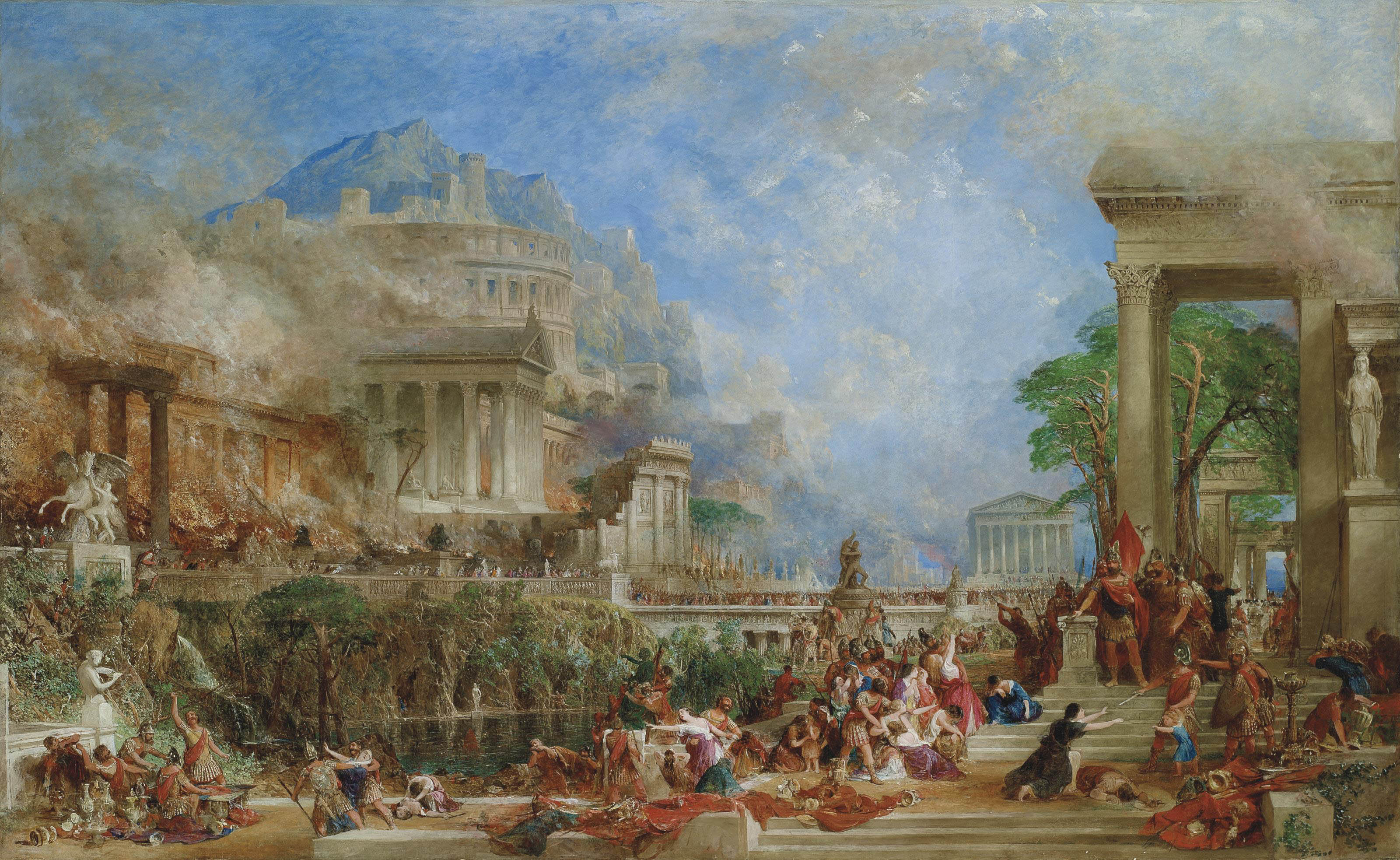 Thomas Allom 1804 1872 The Sack Of Corinth 19th Century