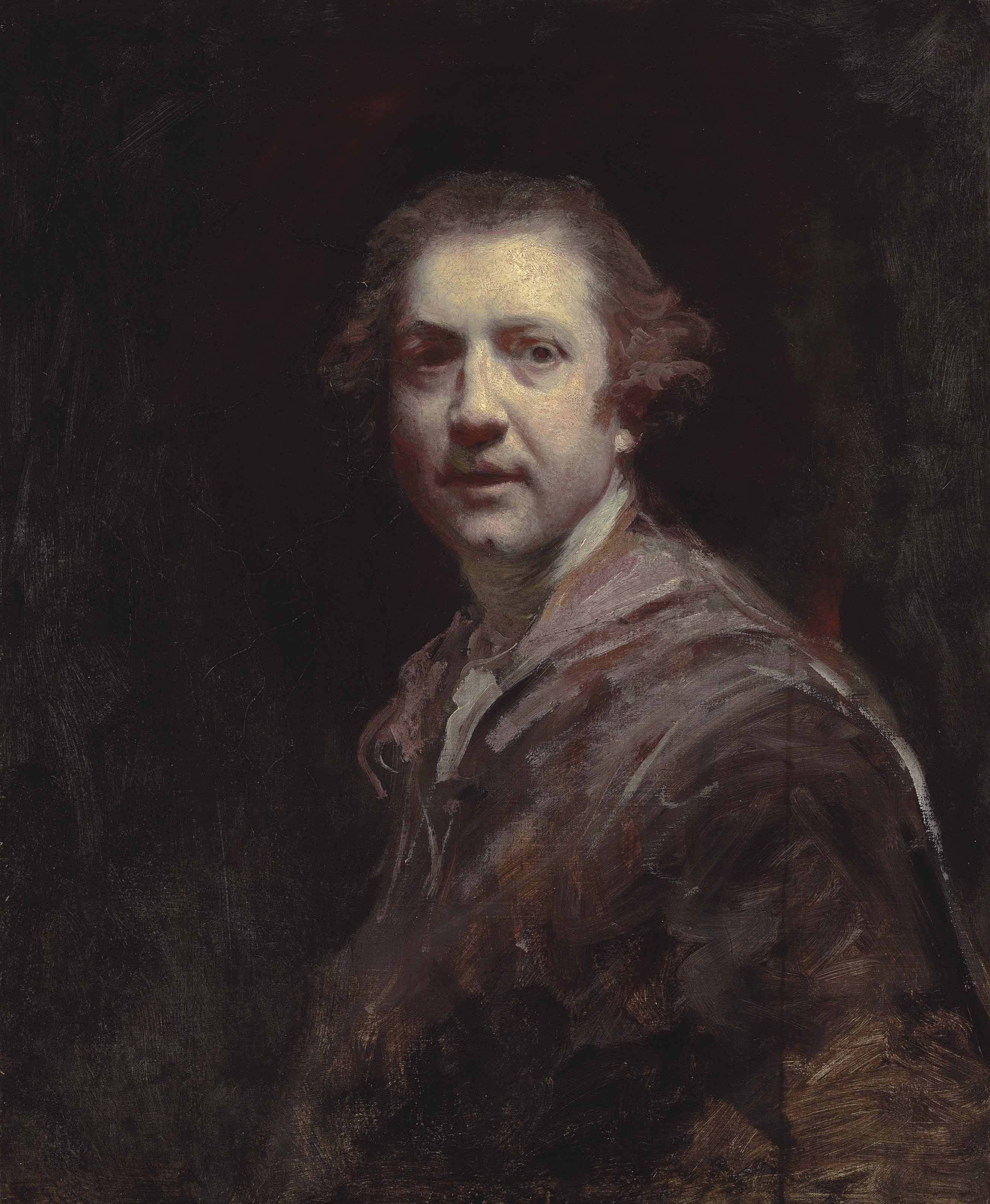 Sir Joshua Reynolds, P.R.A. (Plympton, Devon 17231792 London) , Portrait of the artist, half