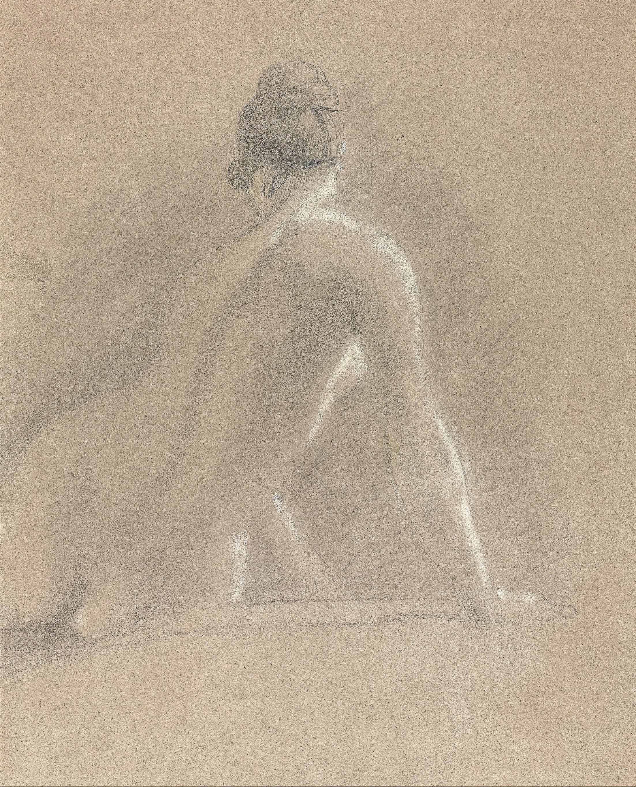 Study of a female nude, seen from behind 
