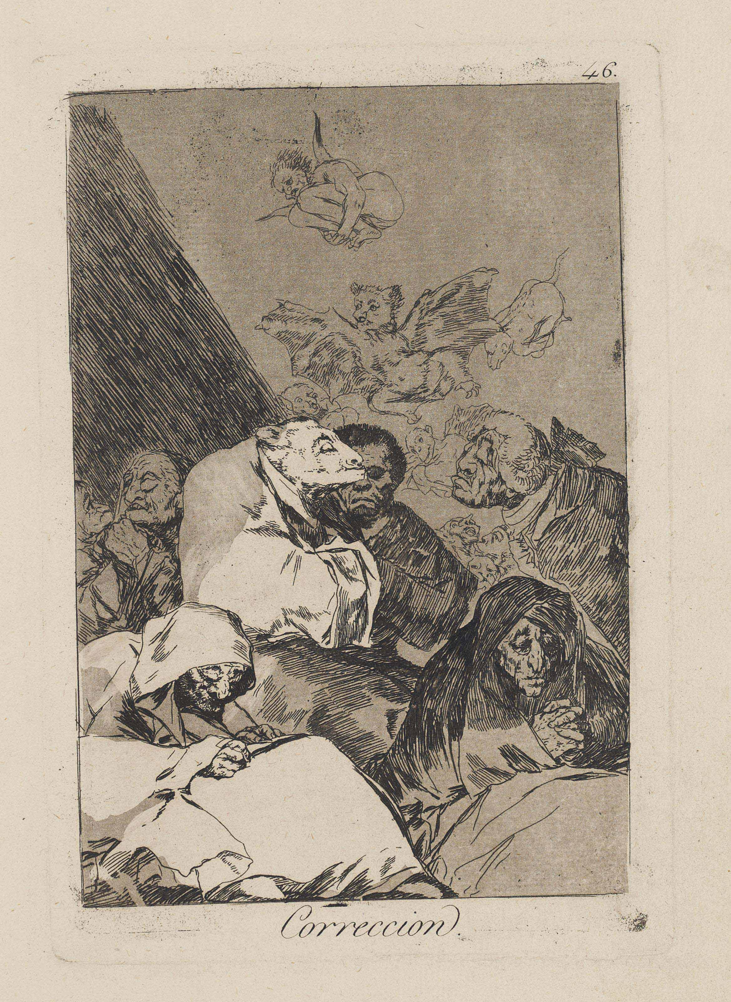 Correcion, Plate 46 from: Los Caprichos (D. 83; H. 81) 
