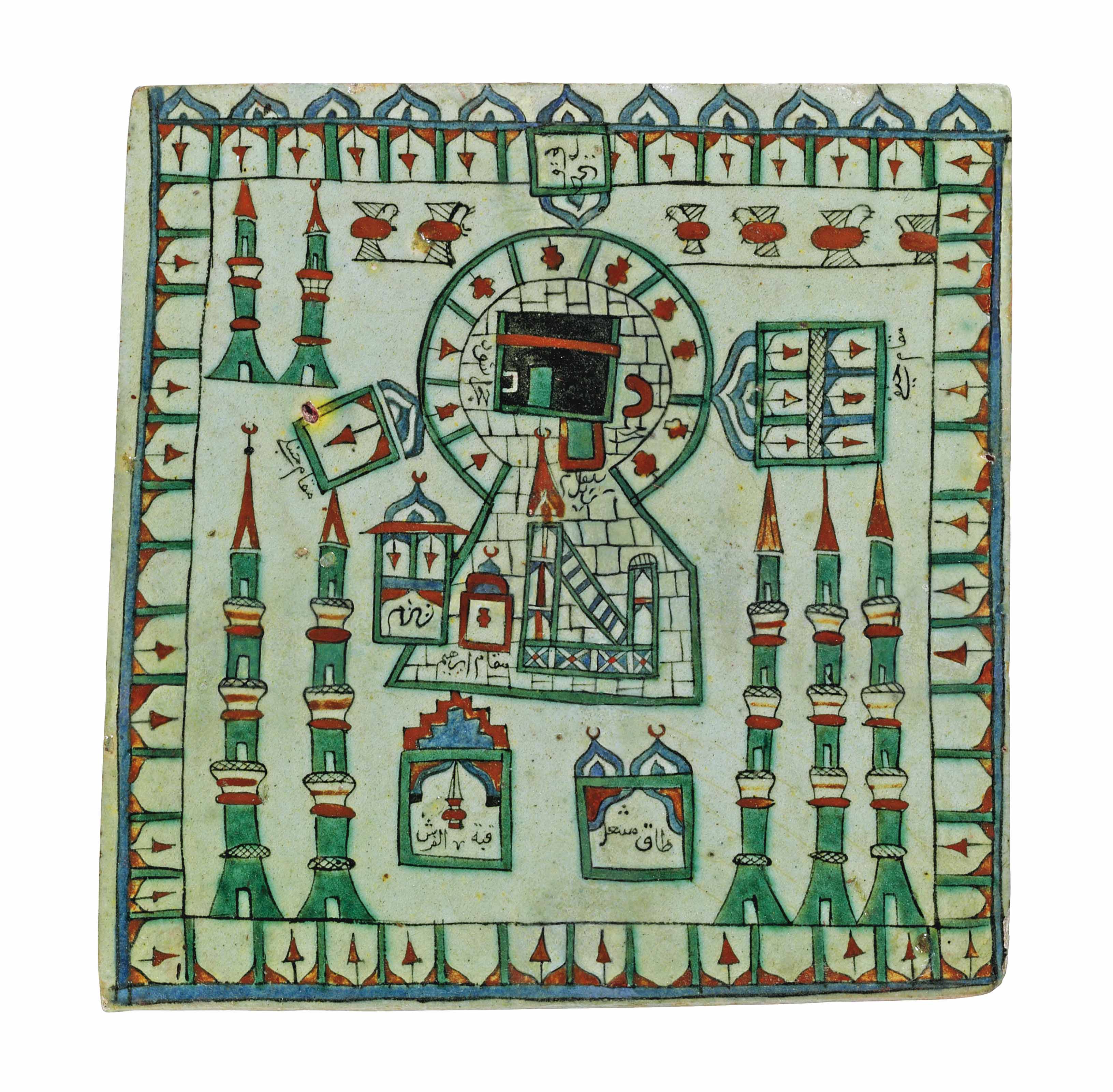 AN IZNIK POTTERY TILE , OTTOMAN TURKEY, SECOND HALF 17TH CENTURY