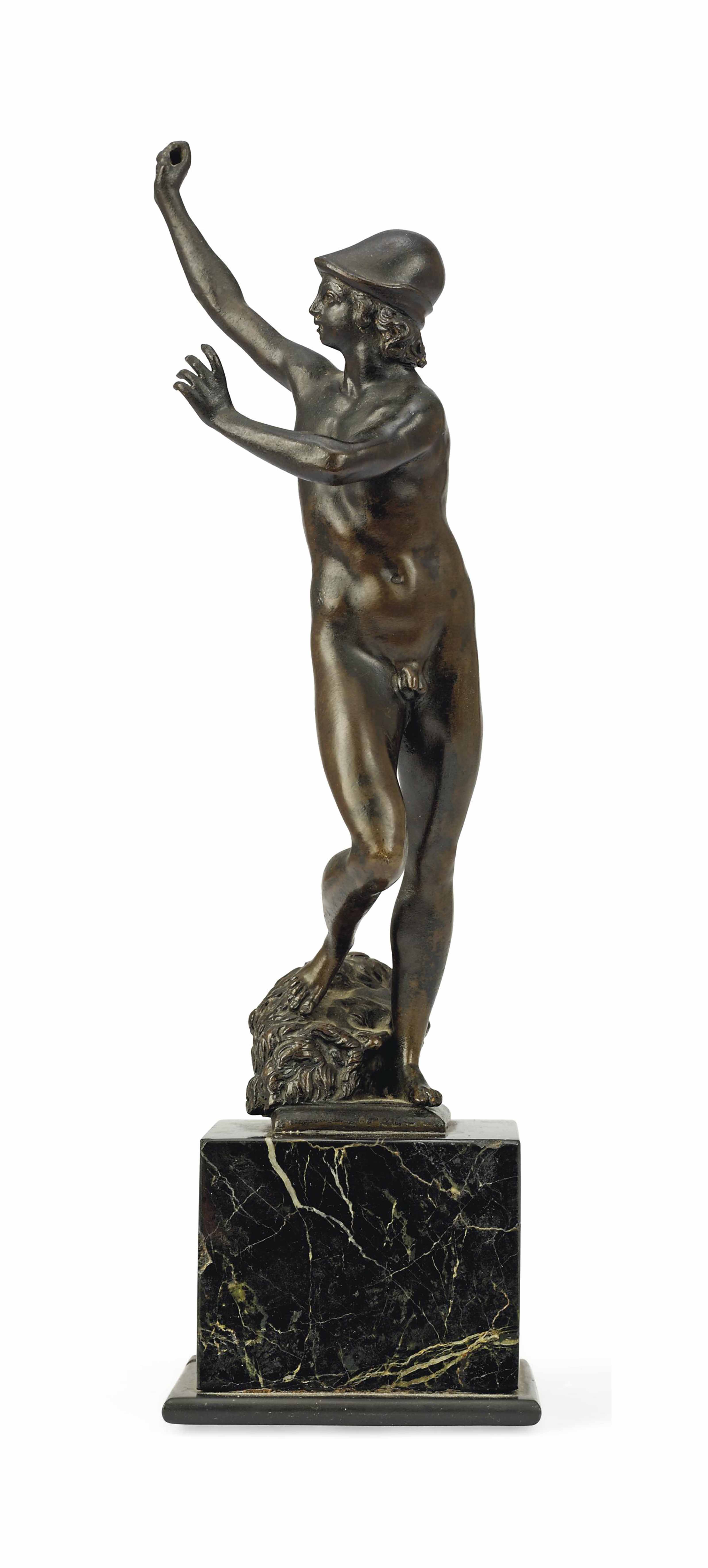 A BRONZE GROUP OF DAVID WITH THE HEAD OF GOLIATH