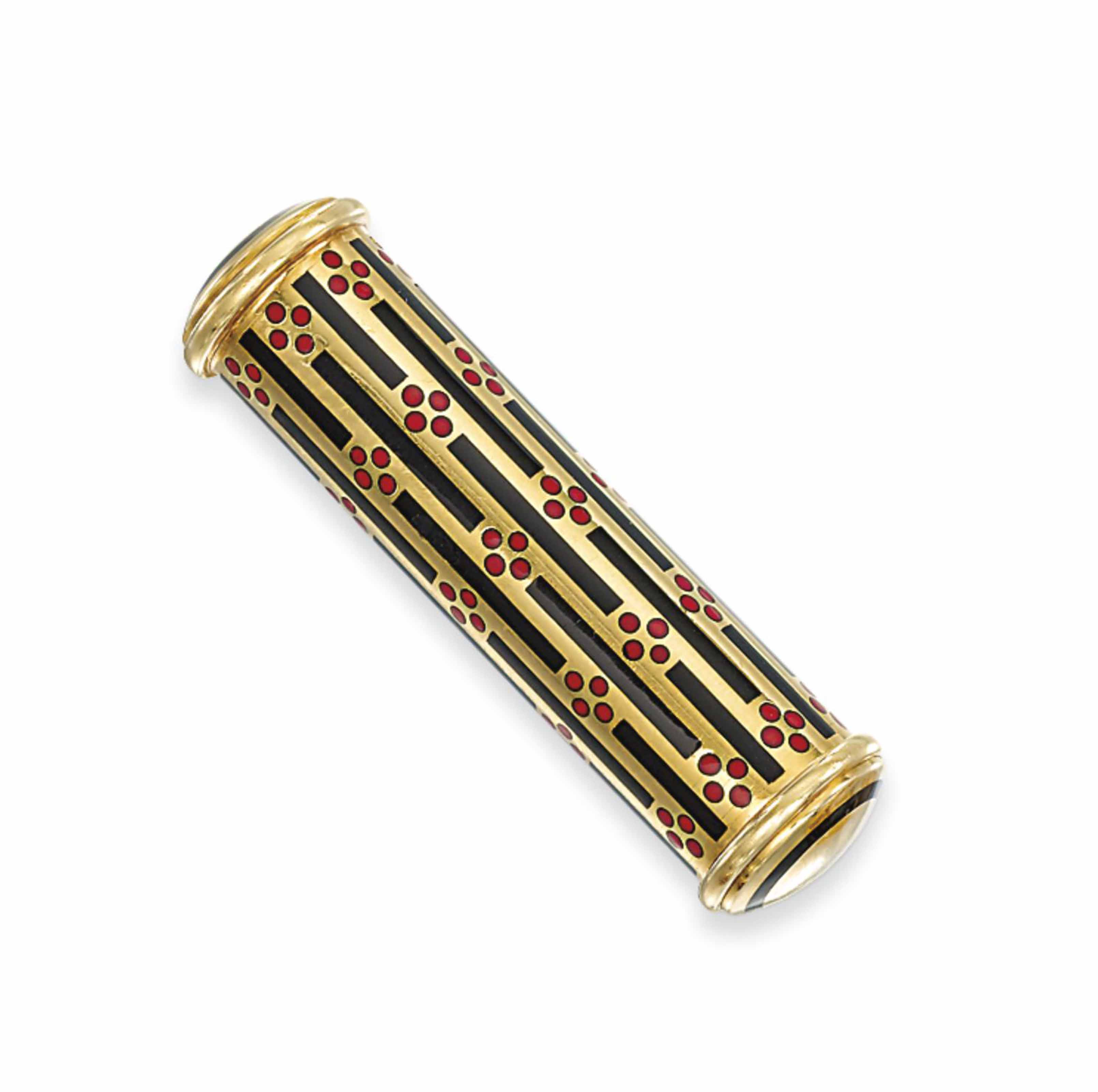 AN ART DECO ENAMEL LIPSTICK HOLDER Christie's