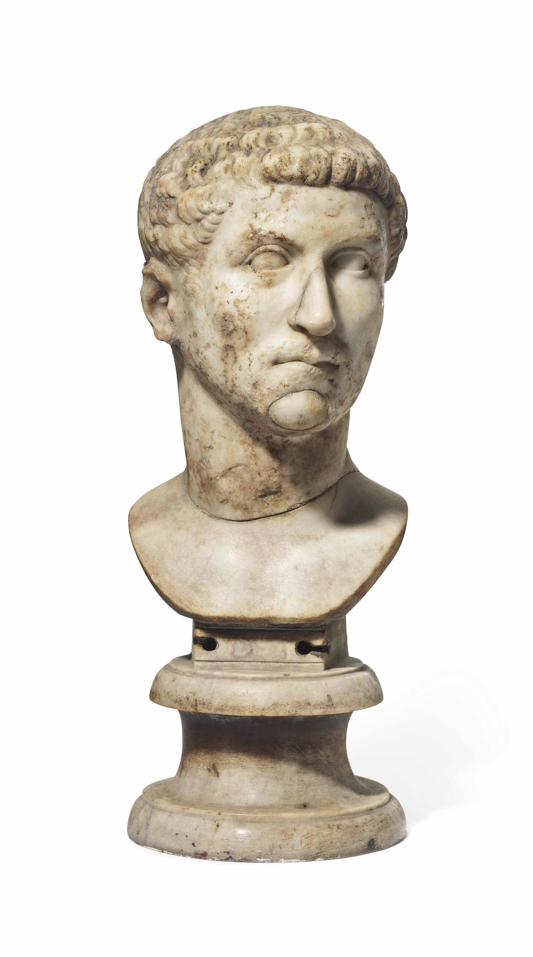 A Roman Marble Bust of a Young Man probably representing 