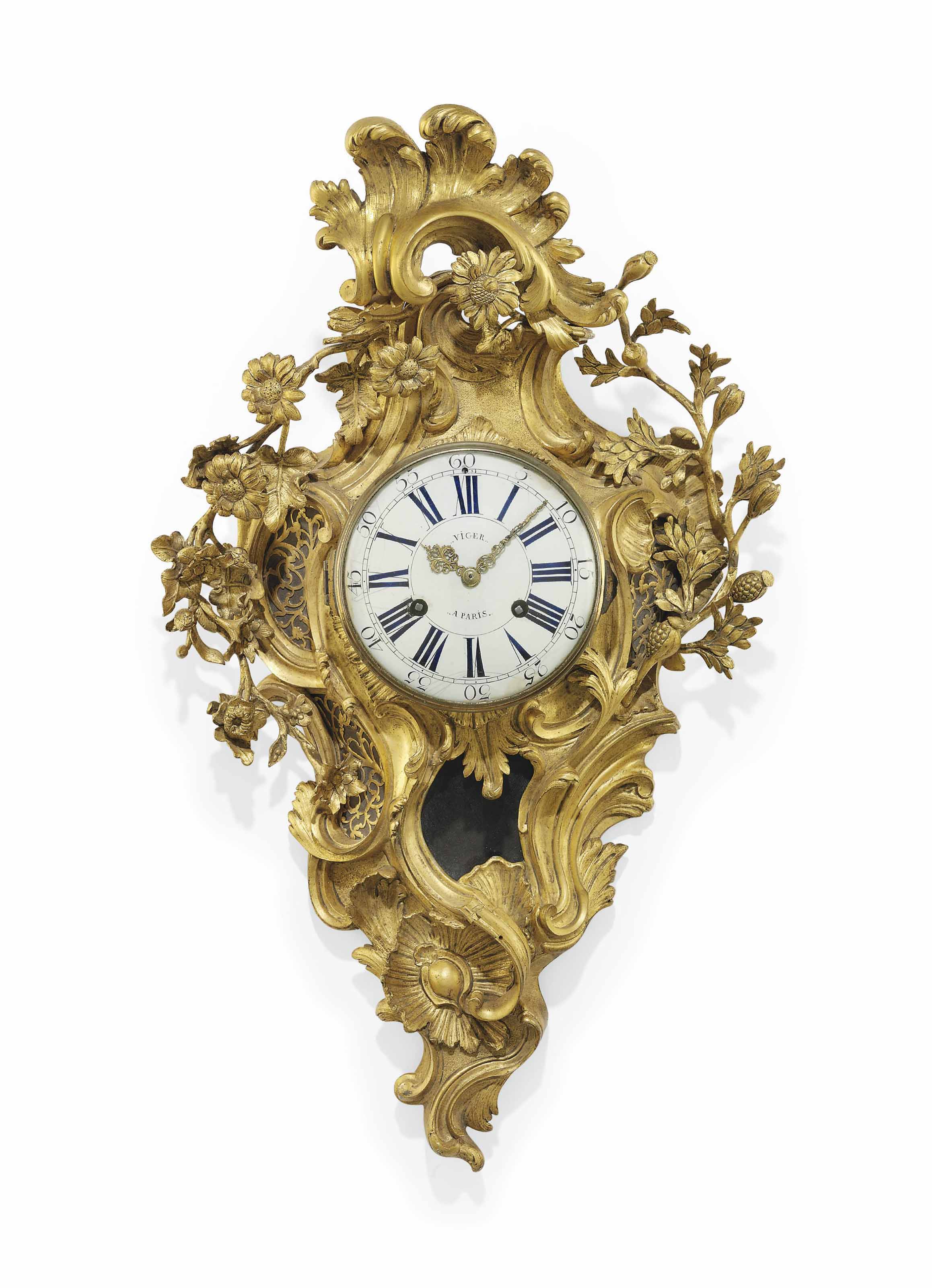 A FRENCH ORMOLU STRIKING CARTEL CLOCK OF LOUIS XV STYLE 19TH CENTURY 