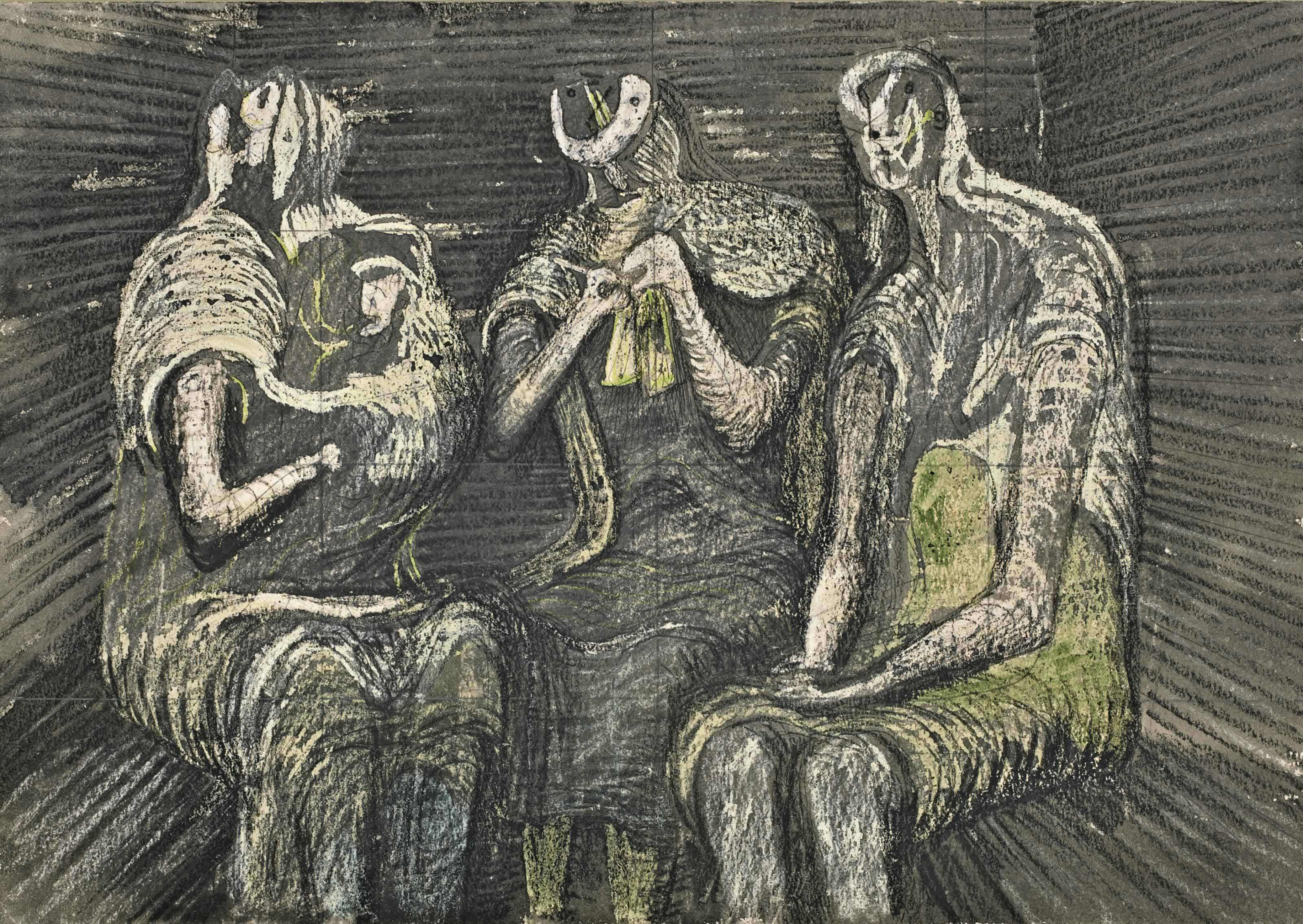 Three Women in a Shelter 
