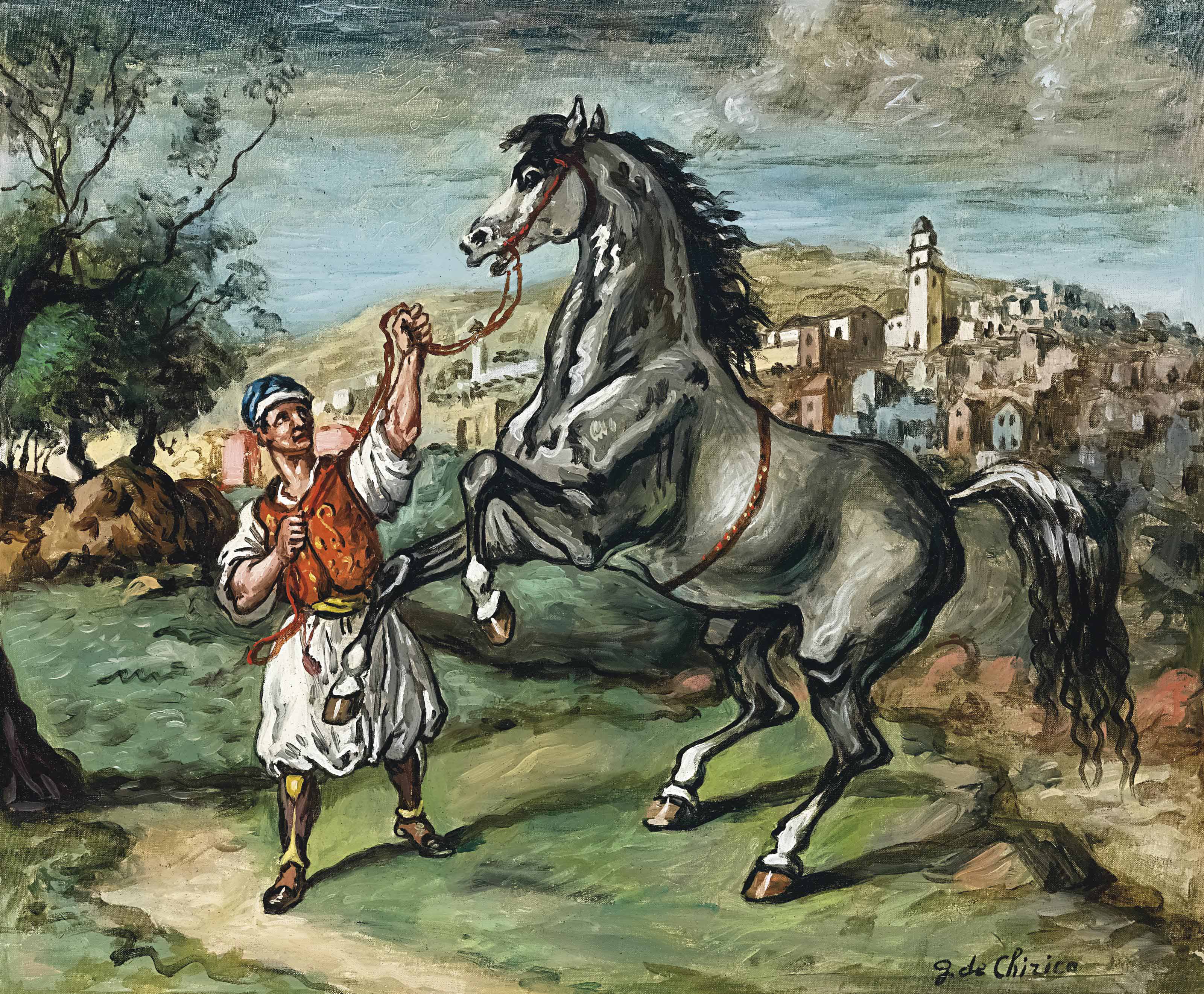 Cavallo con palafreniere orientale 
