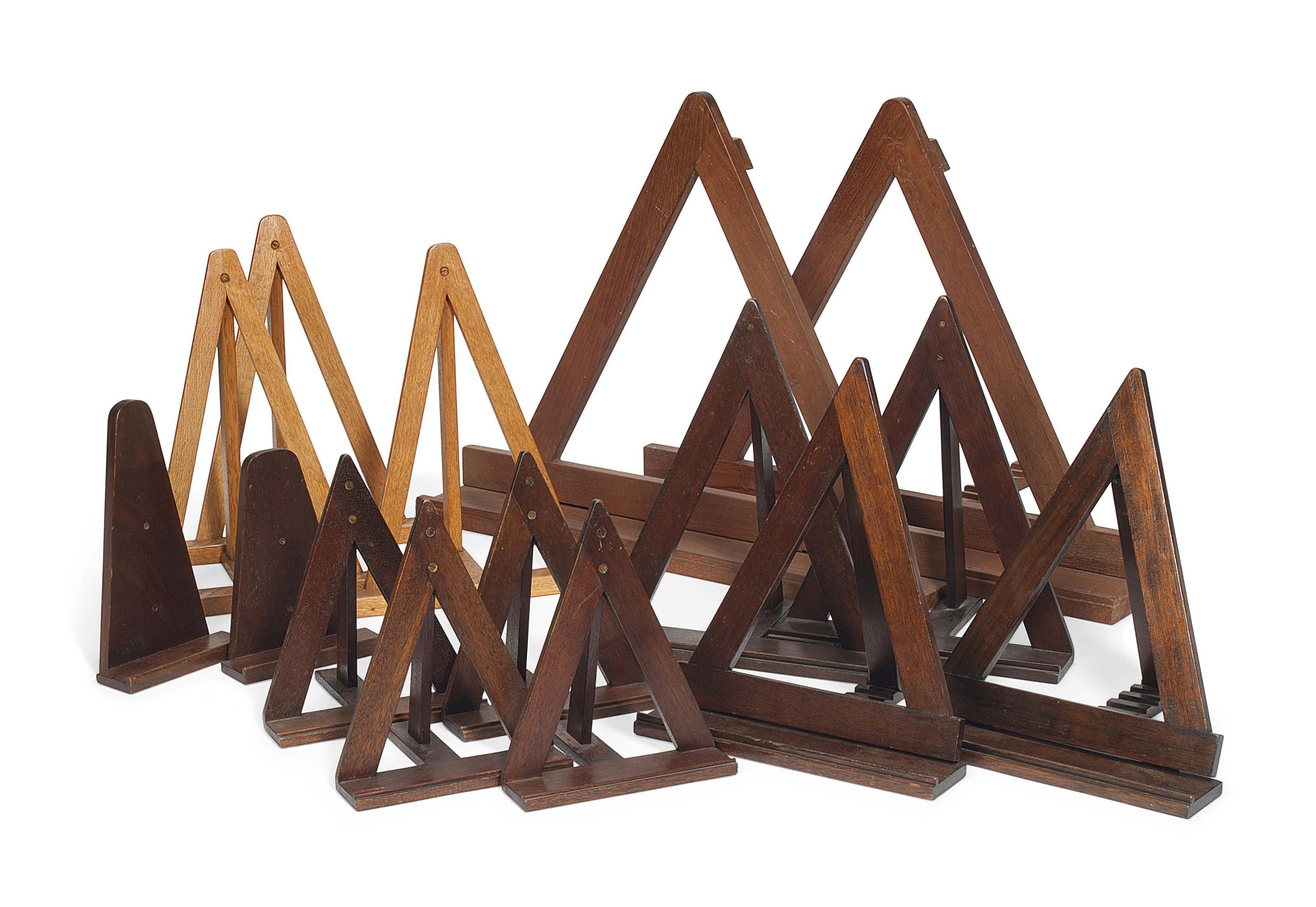 FIFTEEN OAK AND MAHOGANY TABLE EASELS , 20TH CENTURY Christie's
