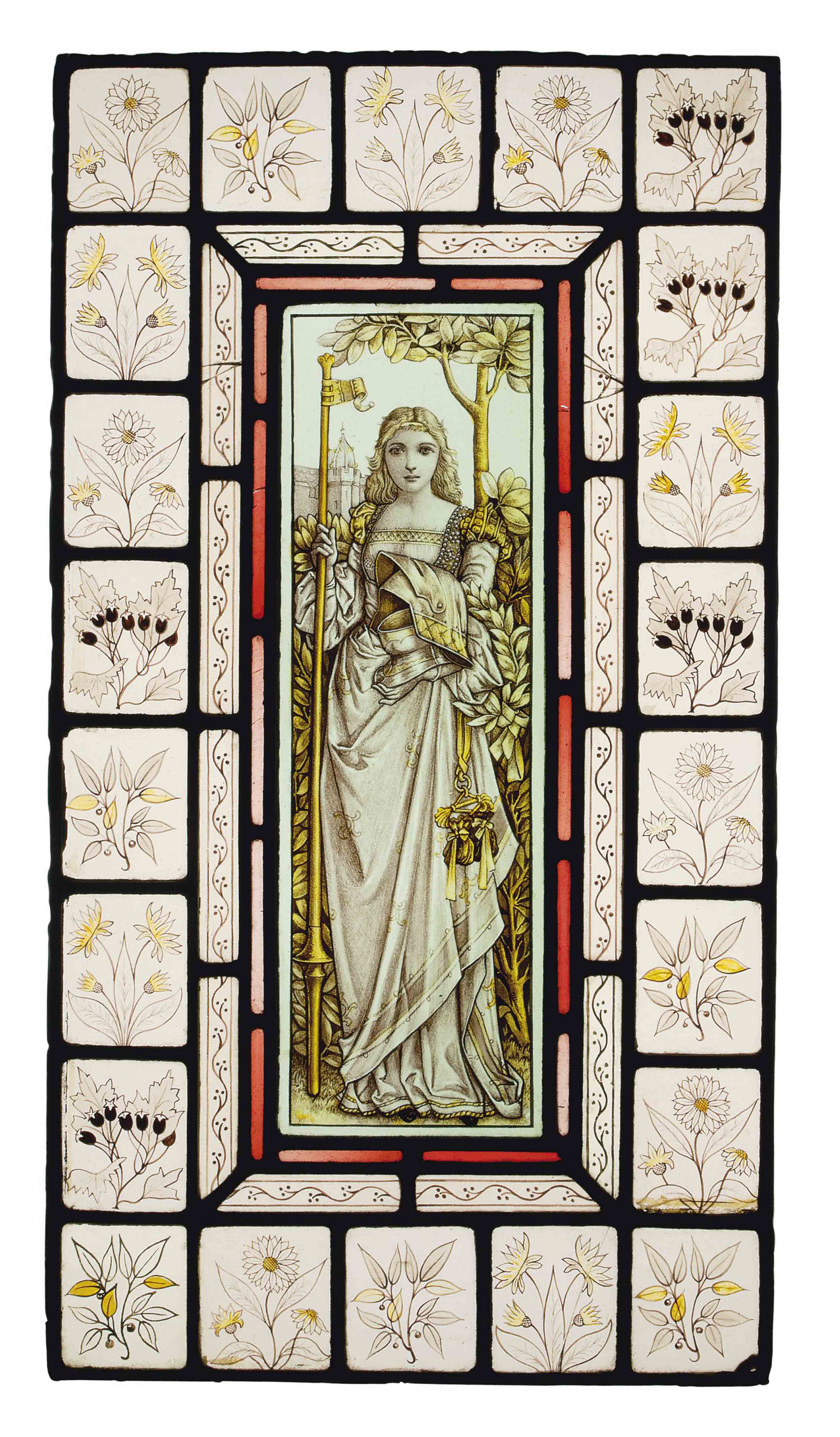 A VICTORIAN STAINED AND LEADED GLASS PANEL , CIRCA 1880 Christie's
