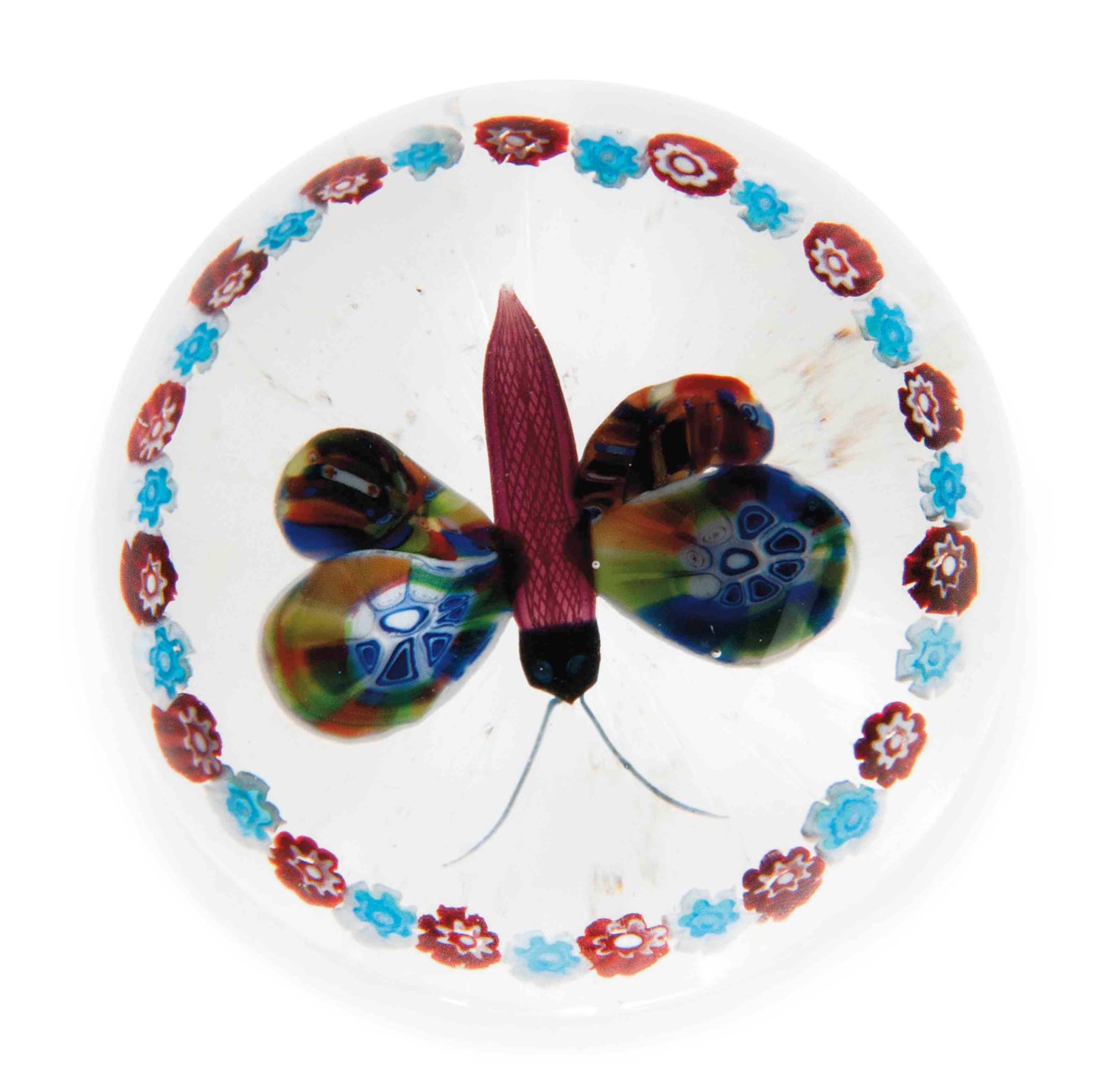 A BACCARAT GARLANDED BUTTERFLY PAPERWEIGHT , MID19TH CENTURY Christie's