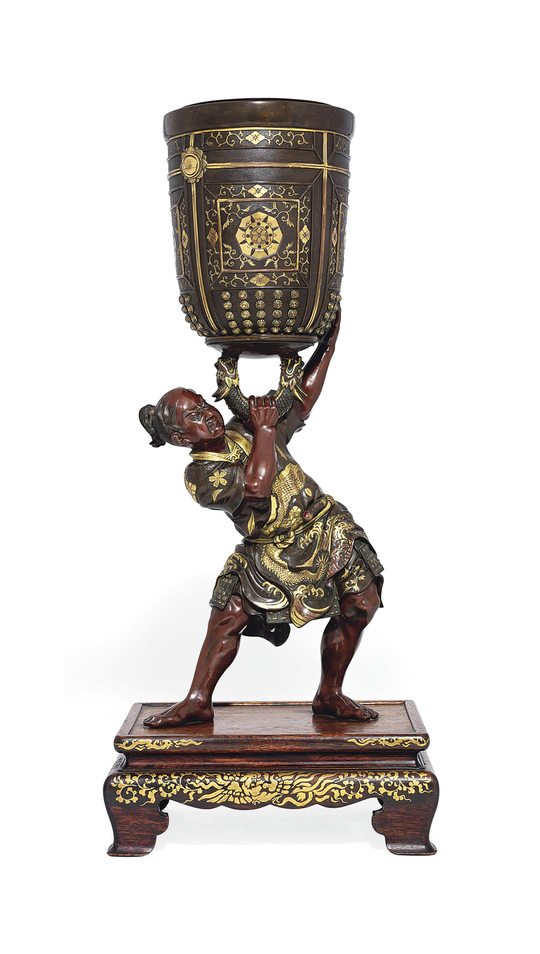 A Fine Large Bronze Koro [Incense Burner] , SIGNED MIYAO ZO, MEIJI