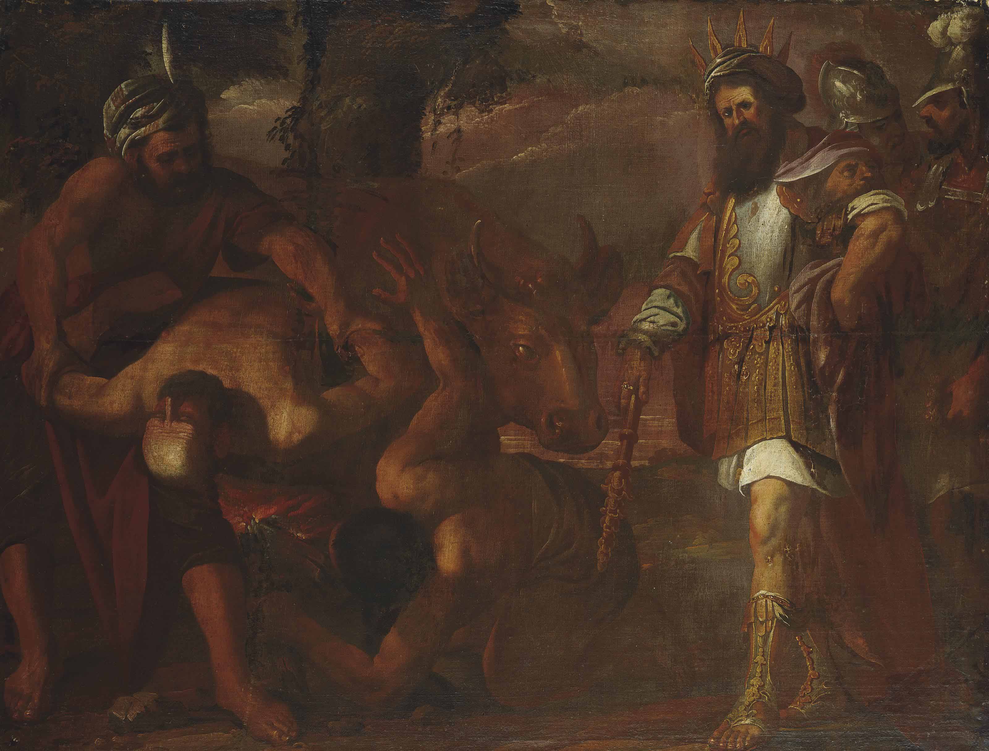 Venetian School 17th Century Phalaris And The Brazen Bull