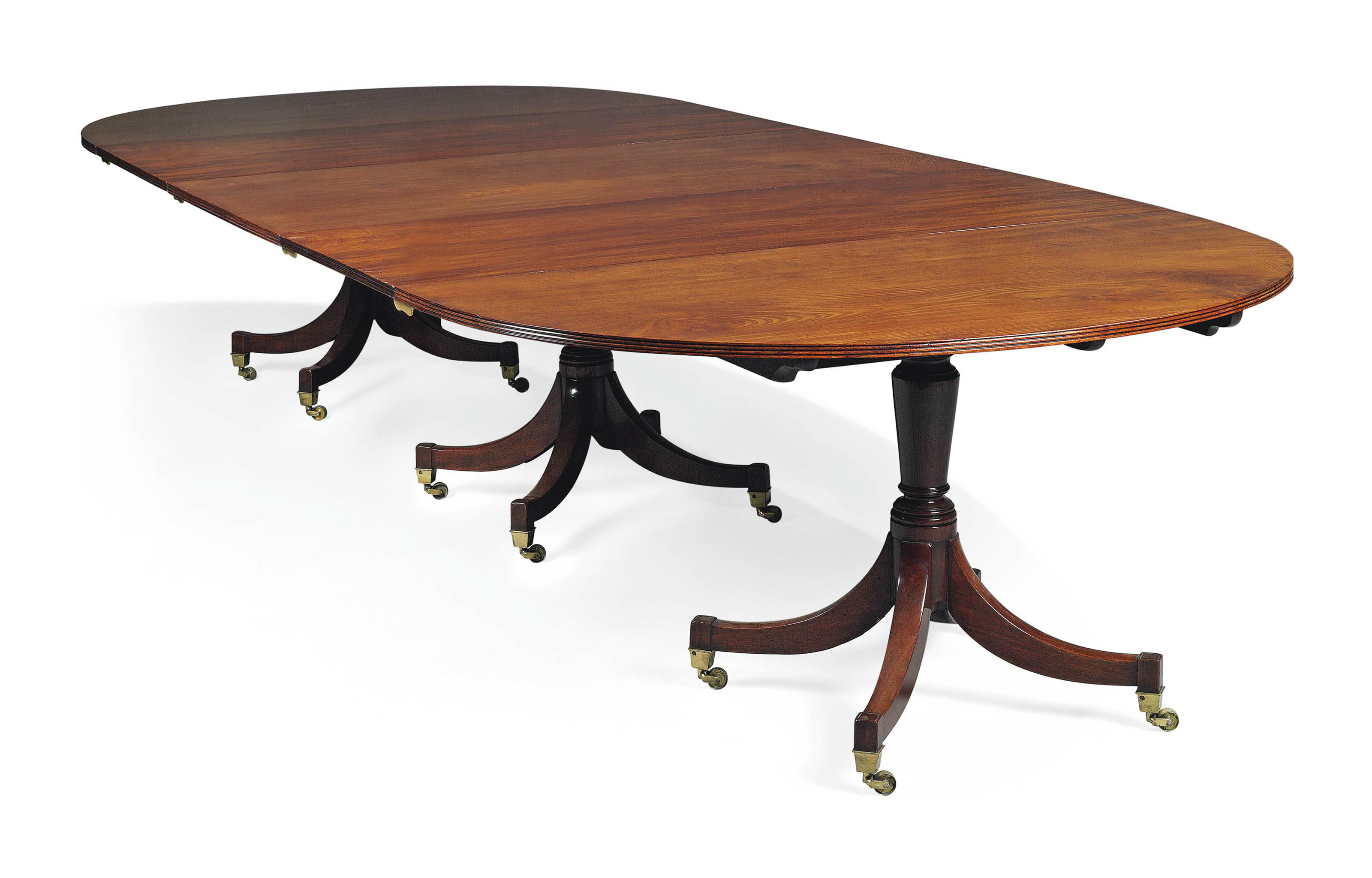 A Mahogany Triple Pedestal Dining Table Parts 19th Century