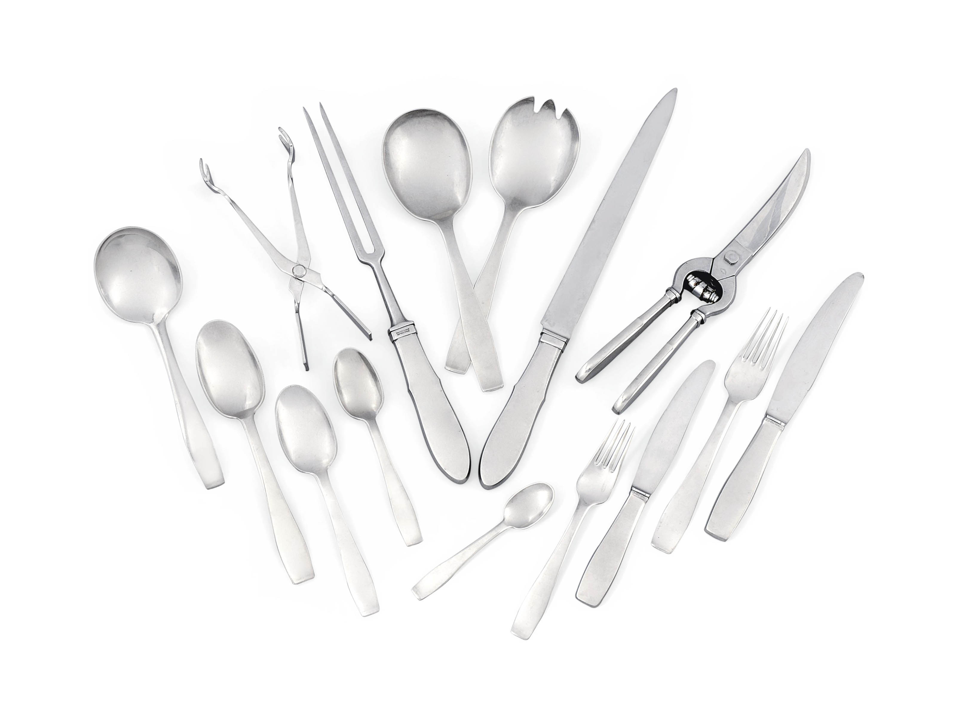 A JENSEN STAINLESSSTEEL FLATWARE SERVICE , 20TH CENTURY Christie's