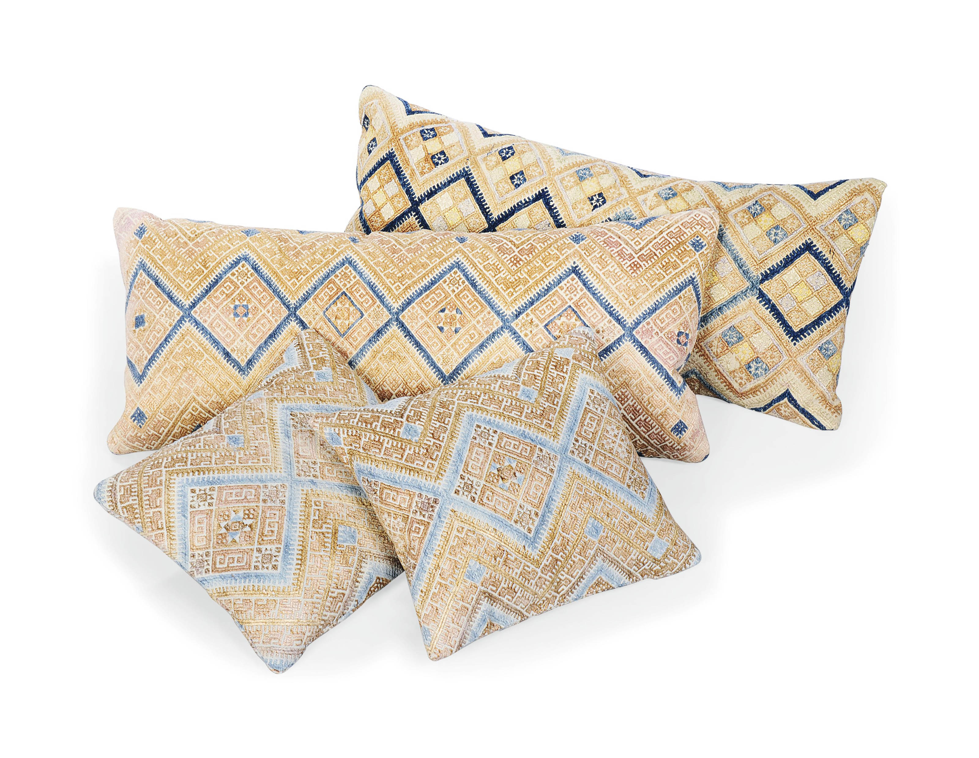 TWO PAIRS OF CHINESE EMBROIDERY CUSHIONS , BY ROBERT KIME LTD., MODERN