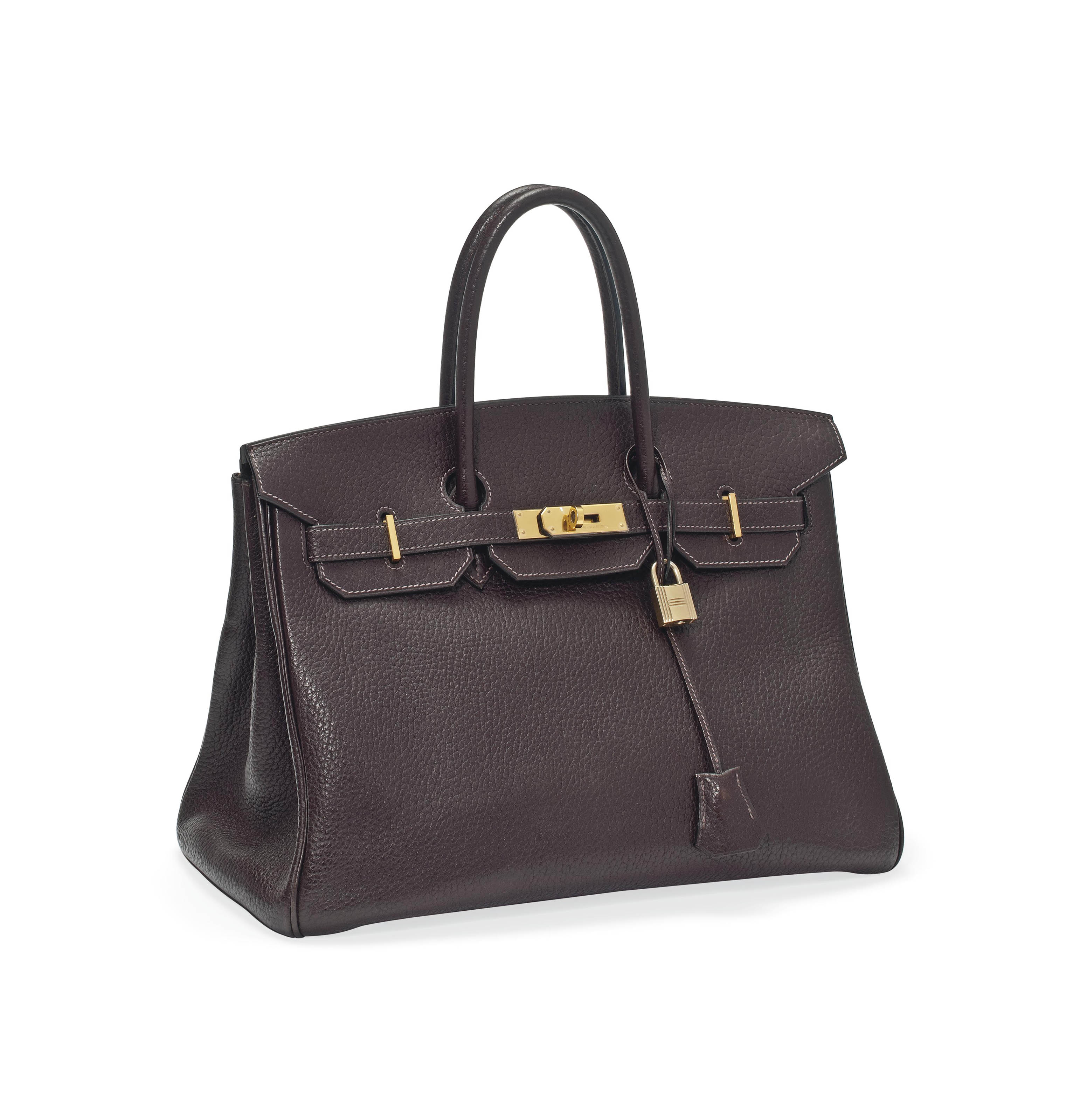 A CHOCOLATE BROWN  LEATHER BIRKIN  BAG  HERM S 2001 