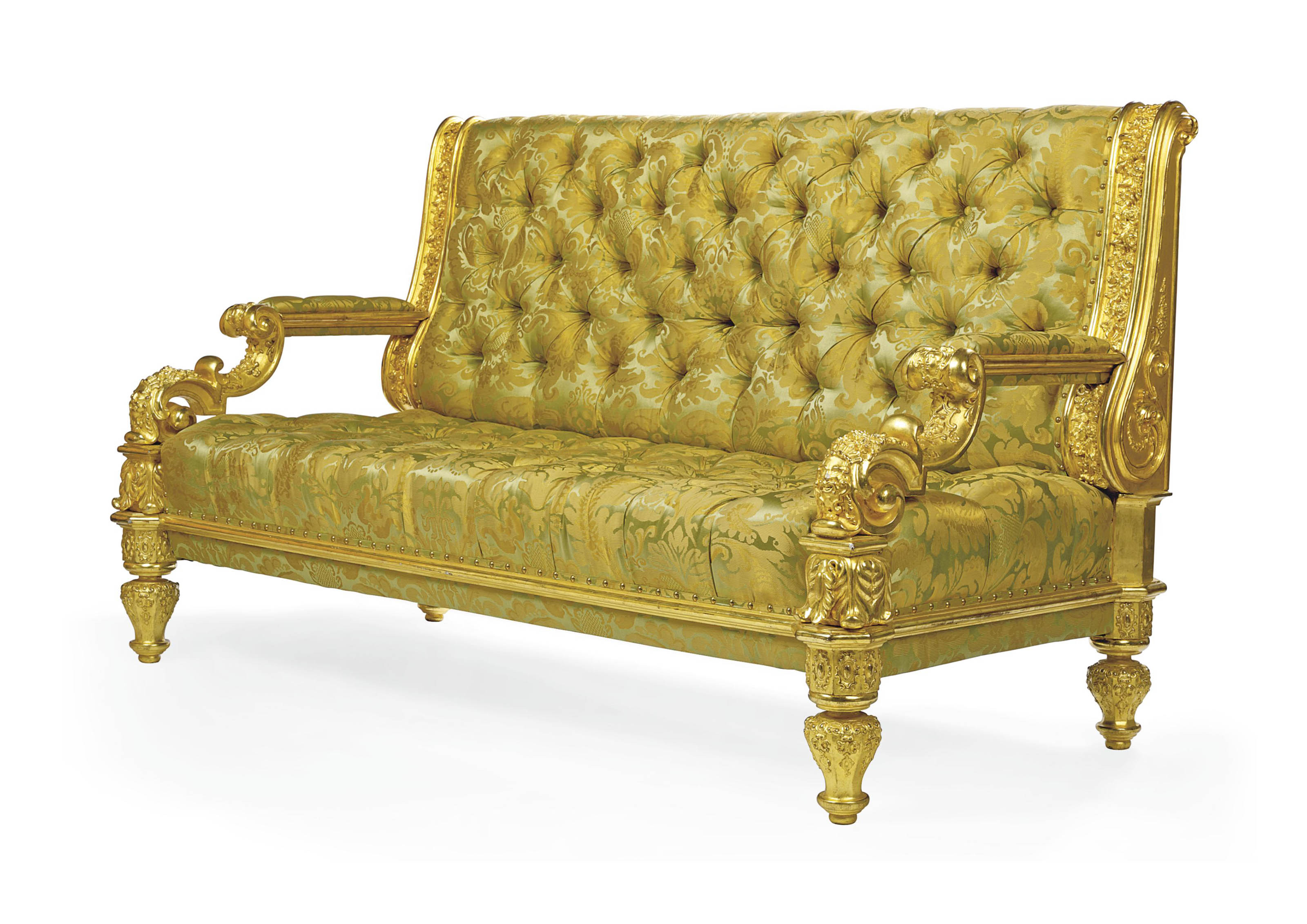 A ROYAL GERMAN GILTWOOD BUTTONED SOFA , CIRCA 1870 Christie's